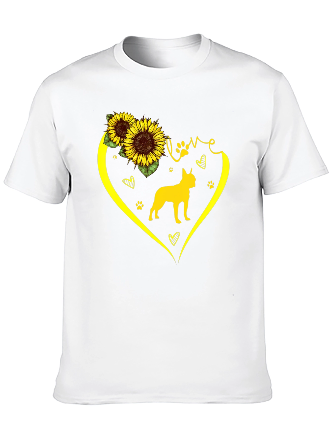 Love Dog Sunflower Graphic T-Shirt