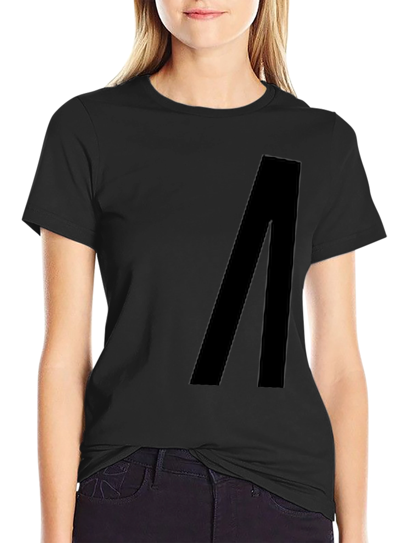 Minimalist Black T-Shirt with Bold Graphic Design