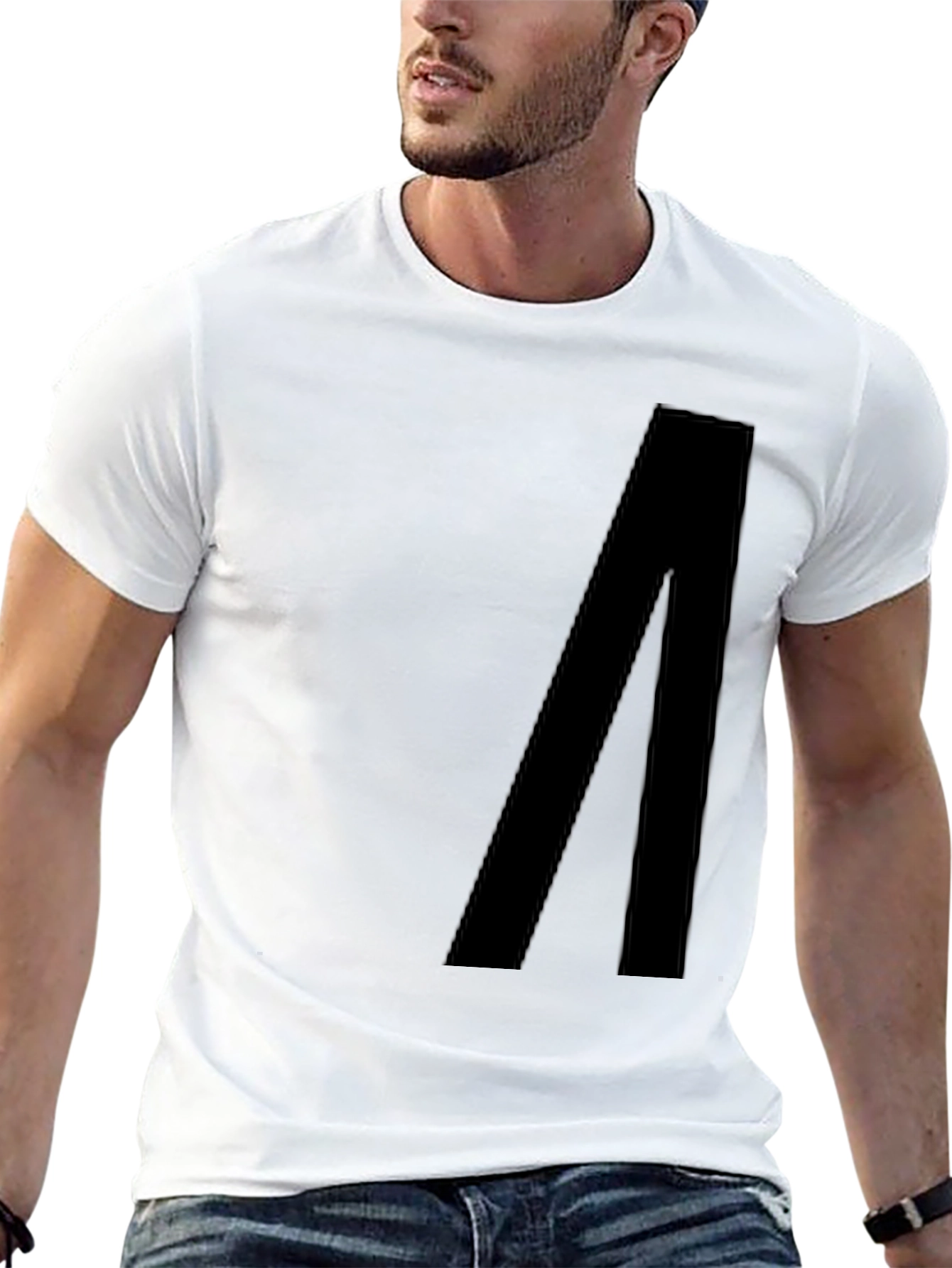 Minimalist Black T-Shirt with Bold Graphic Design