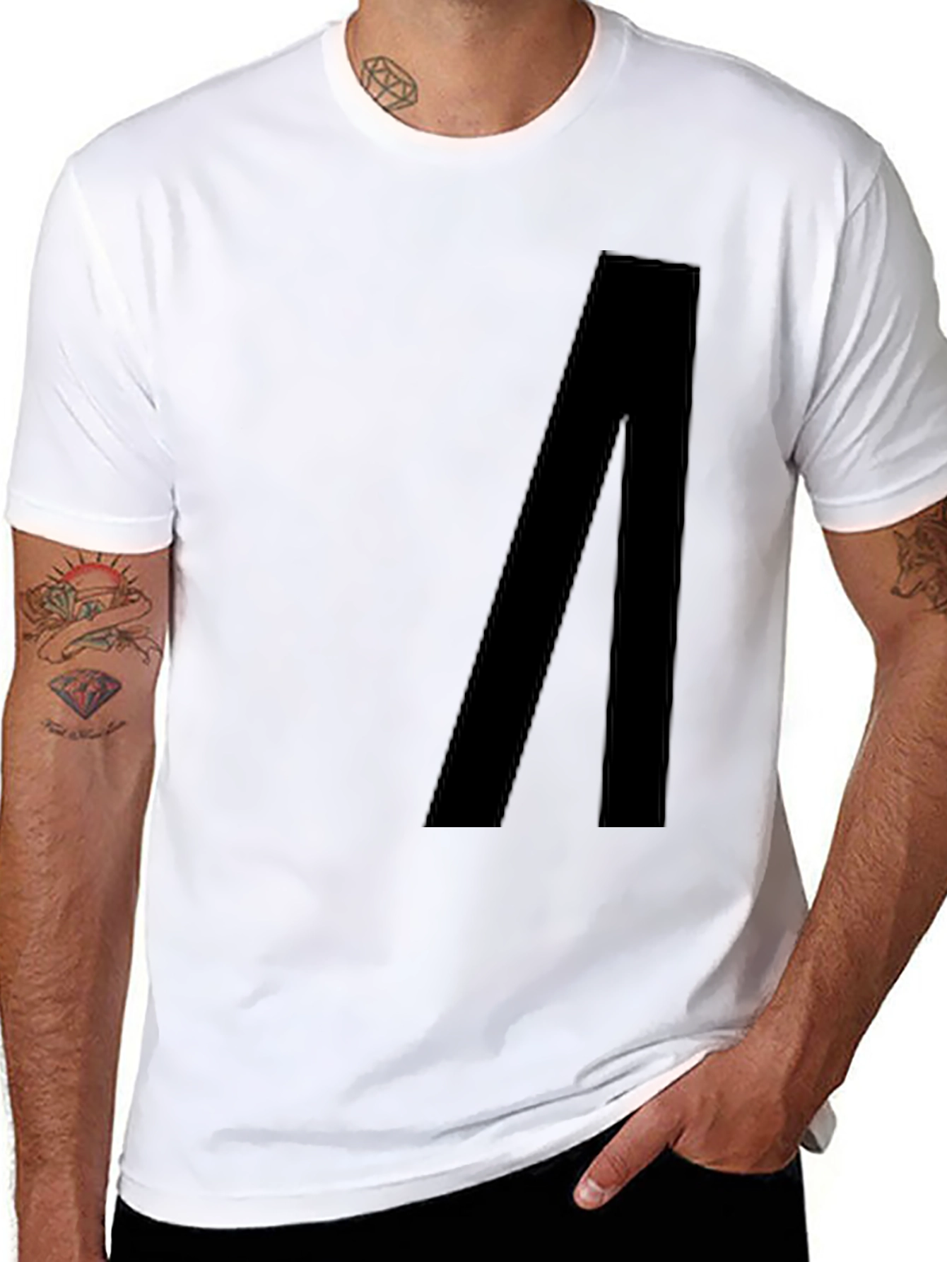 Minimalist Black T-Shirt with Bold Graphic Design