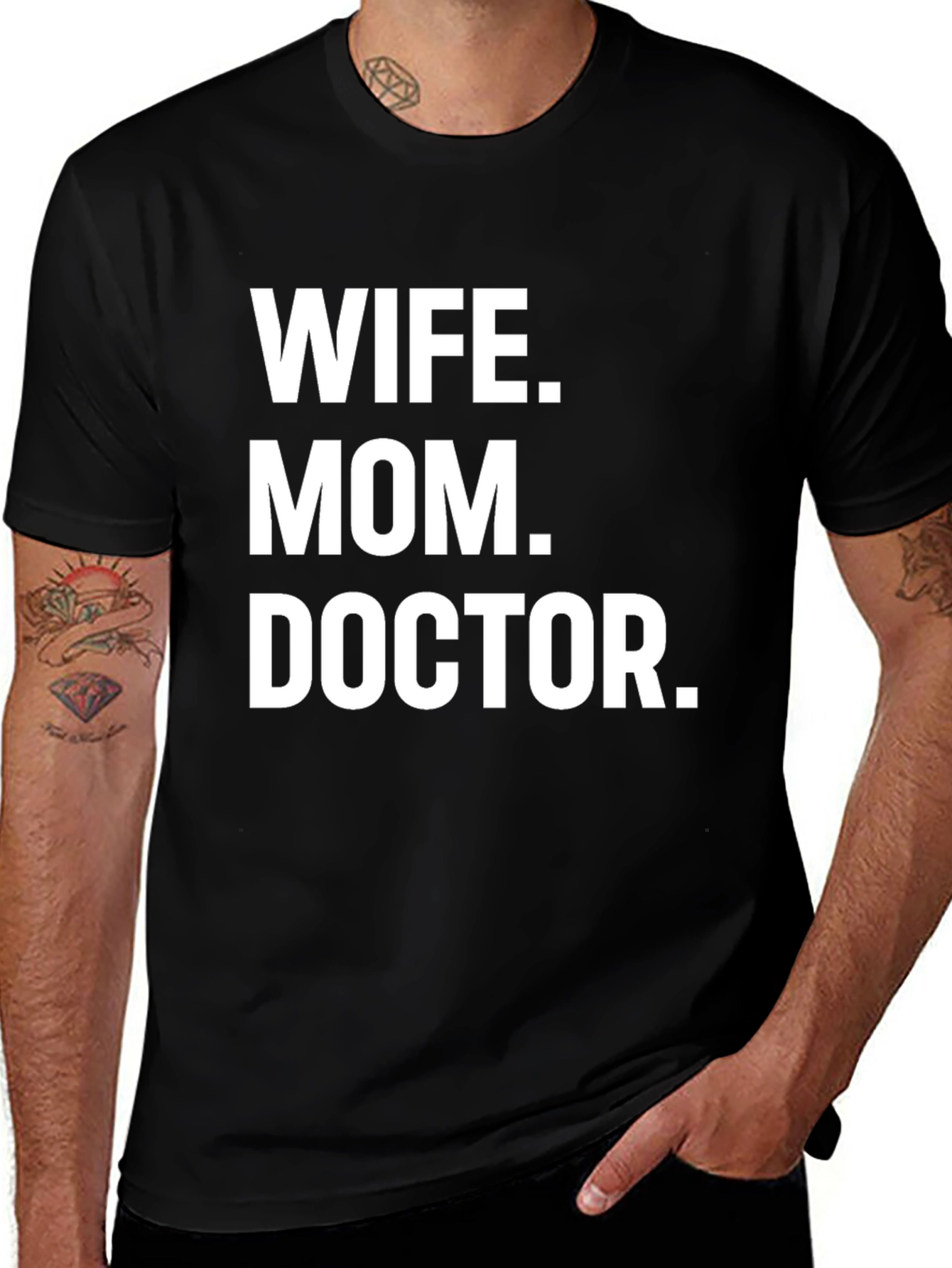 Wife Mom Doctor T-Shirt - Unisex Black Tee