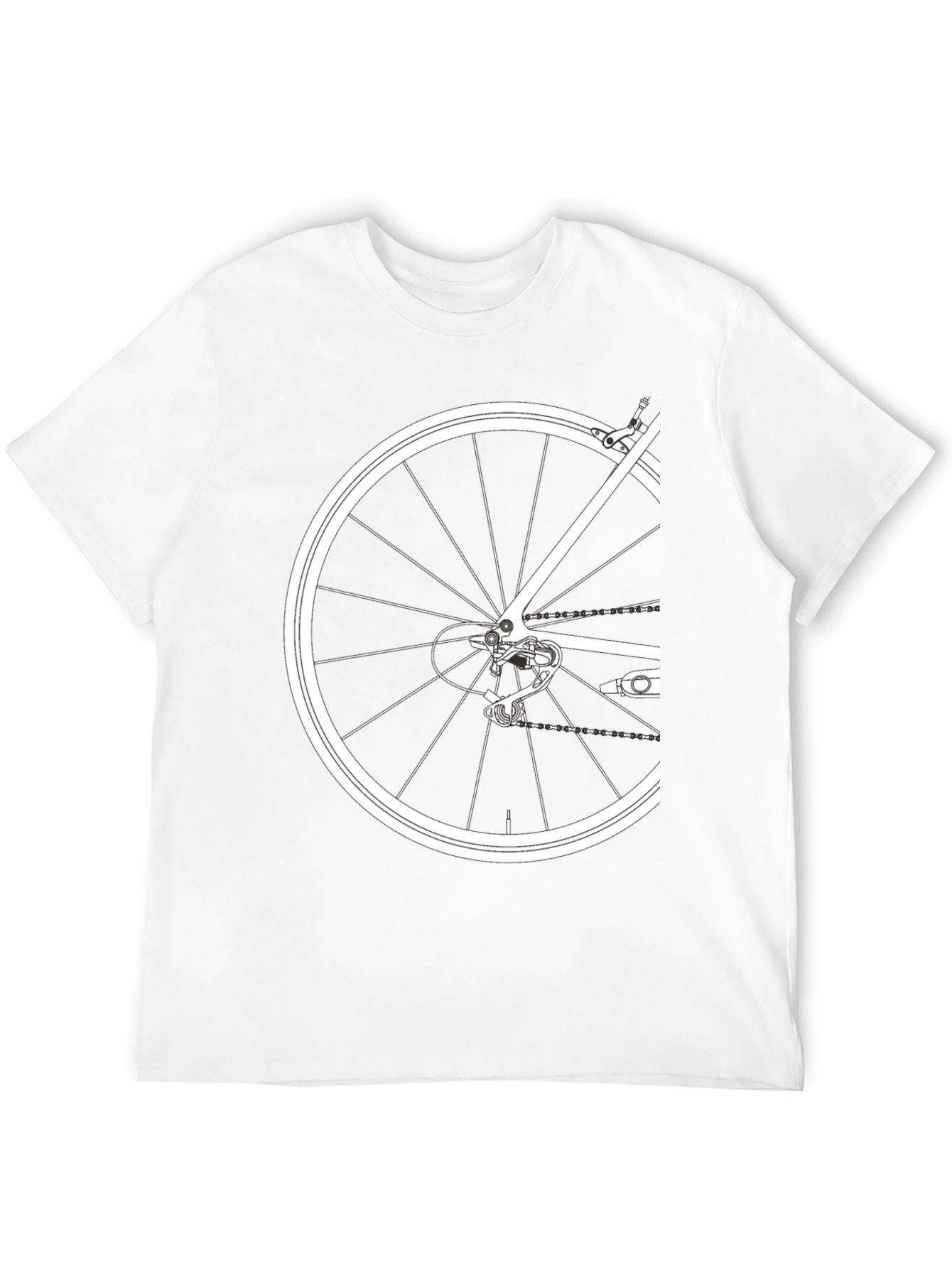 Bike Wheel Graphic Tee - Black Cotton T-Shirt
