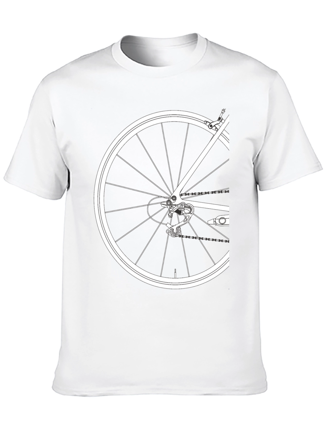 Bike Wheel Graphic Tee - Black Cotton T-Shirt