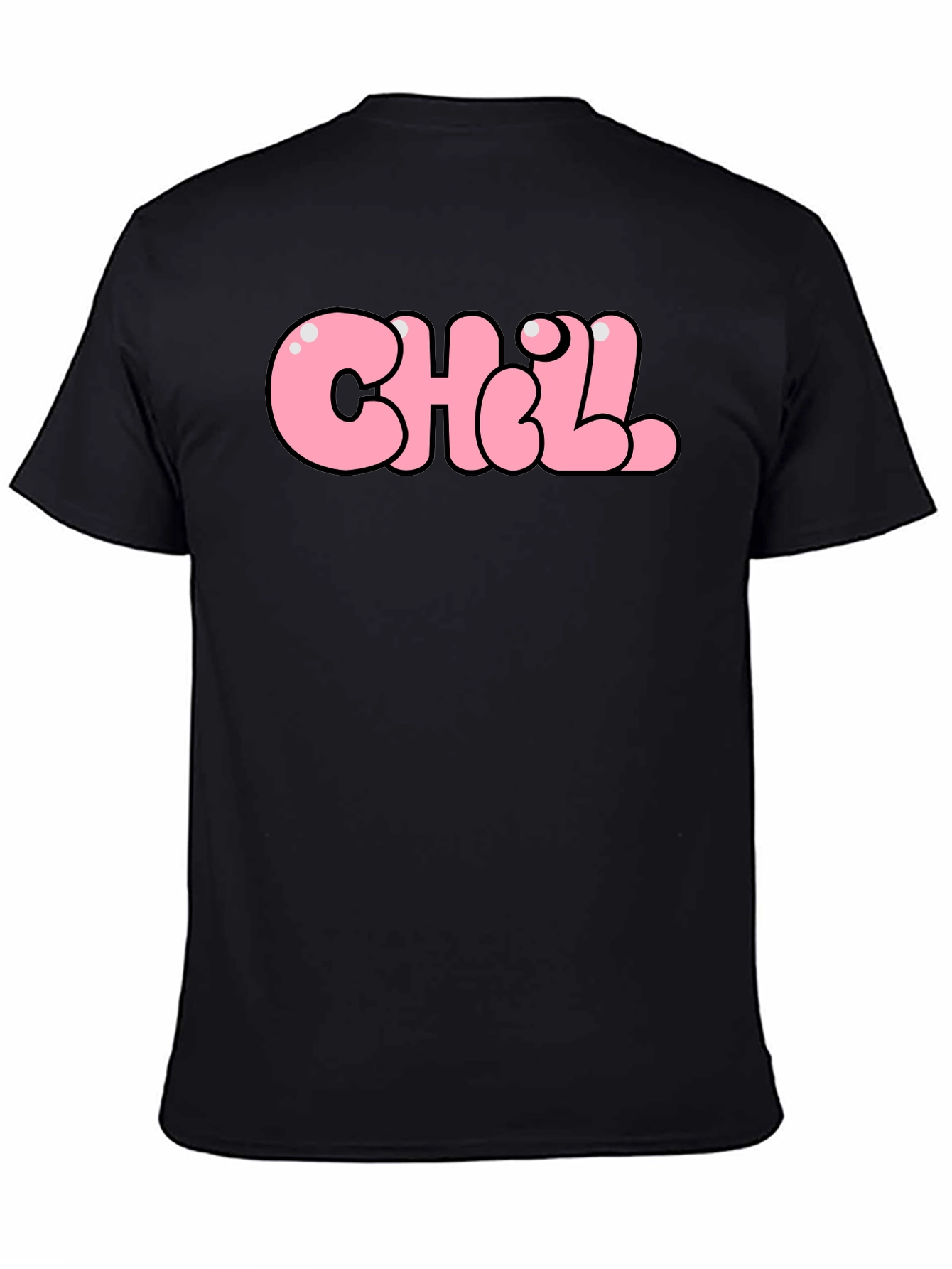 Chill Bubble Letter Graphic Tee - Black
