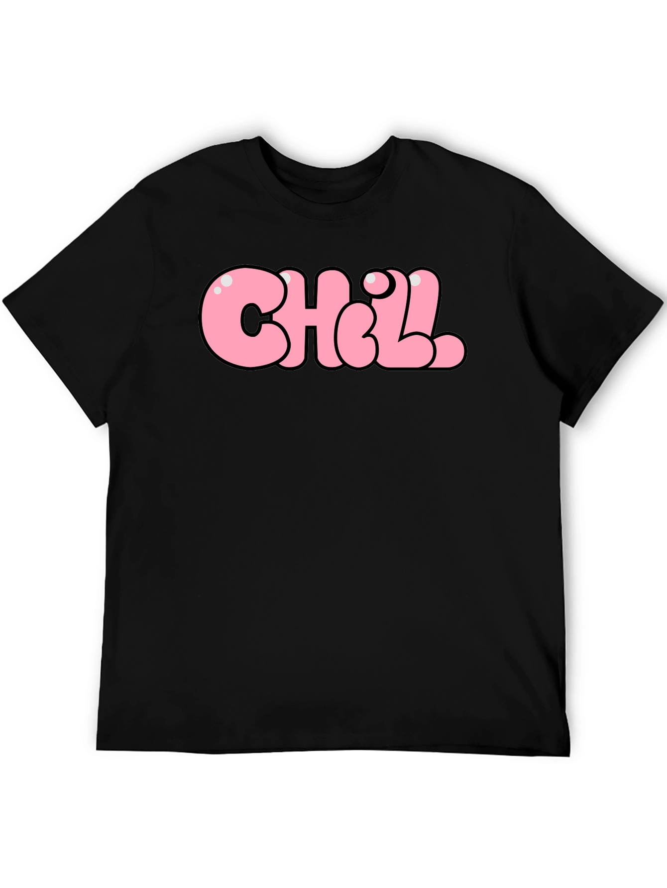 Chill Bubble Letter Graphic Tee - Black