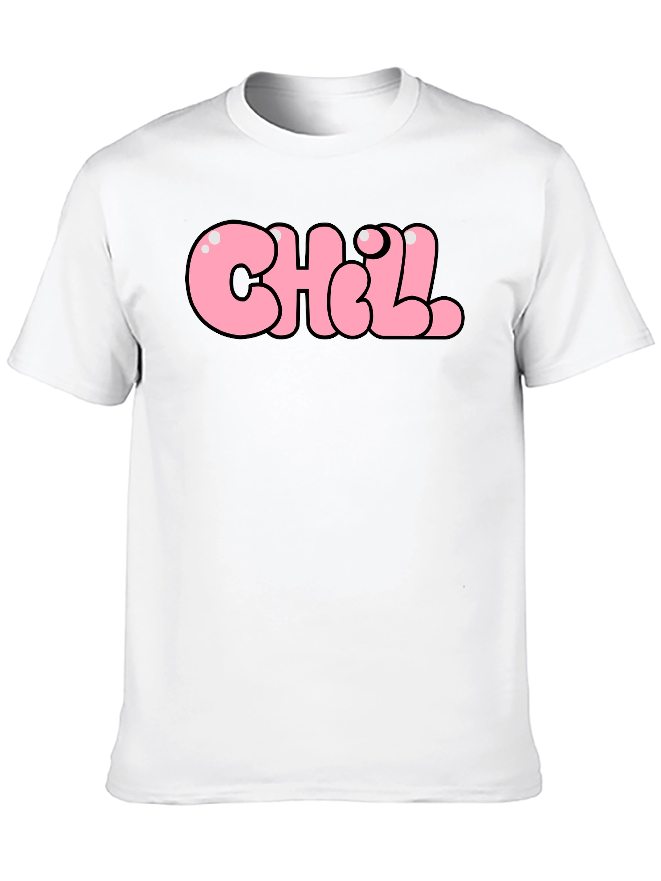 Chill Bubble Letter Graphic Tee - Black