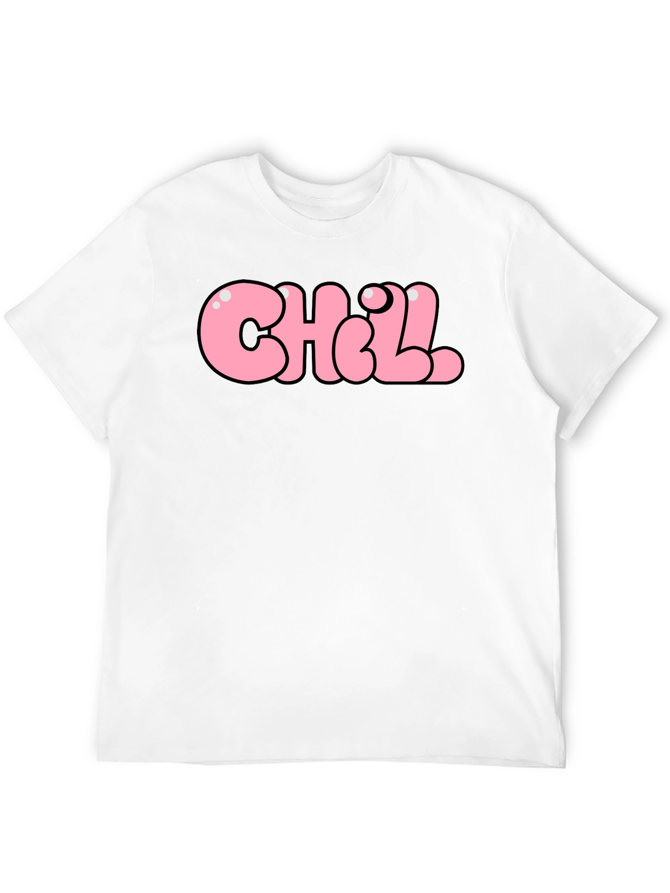 Chill Bubble Letter Graphic Tee - Black