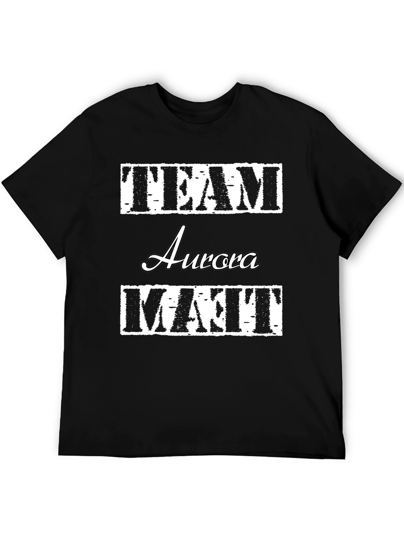 Team Aurora Matt T-Shirt Black Crew Neck Cotton