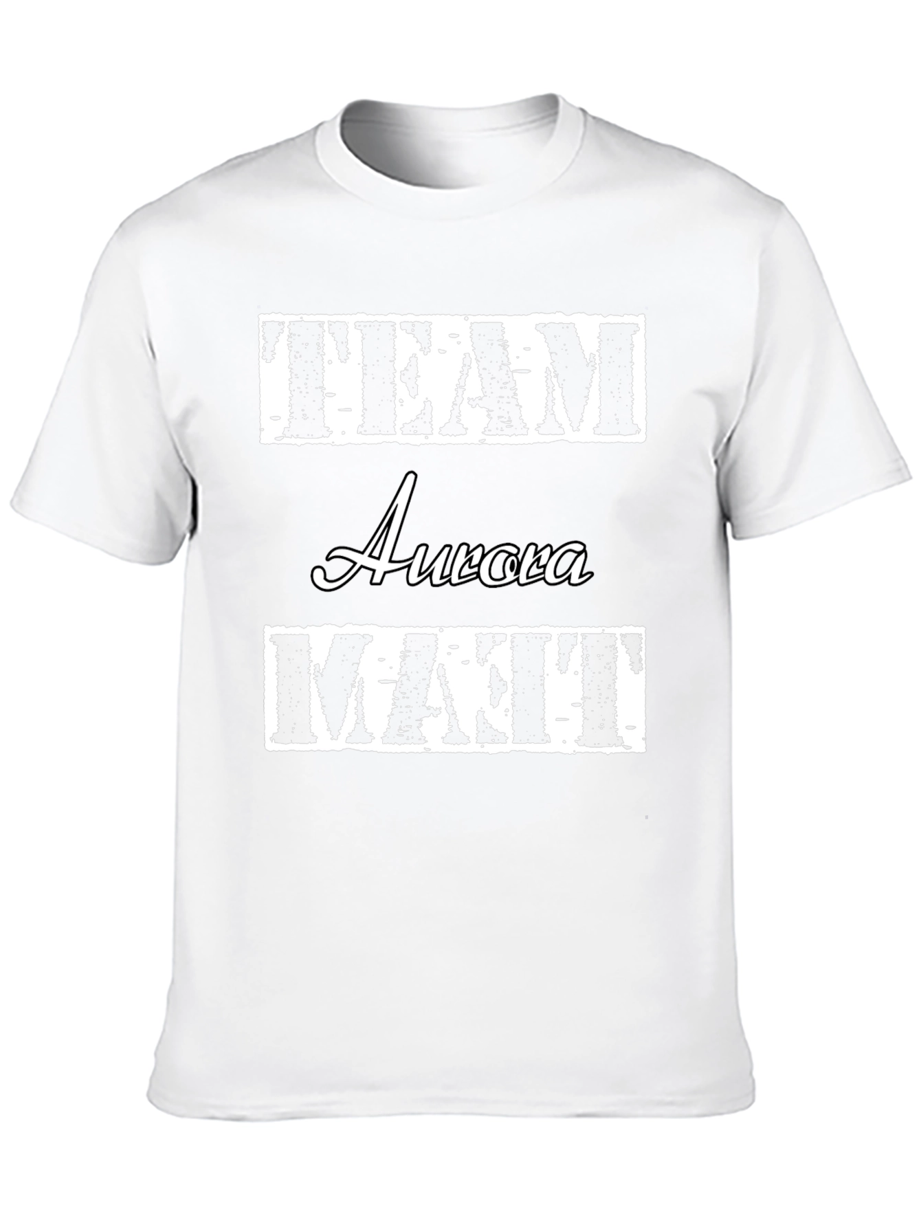 Team Aurora Matt T-Shirt Black Crew Neck Cotton