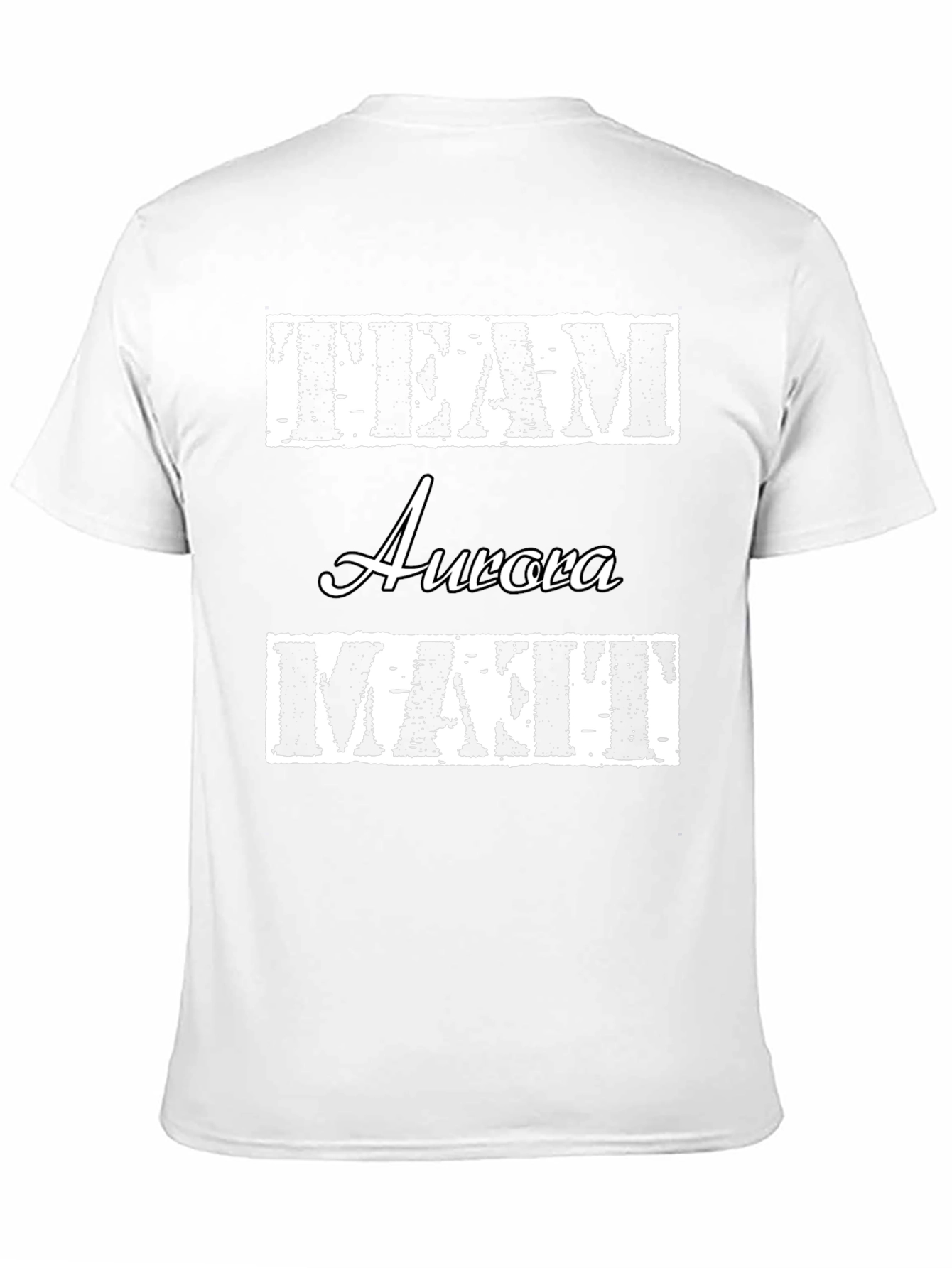 Team Aurora Matt T-Shirt Black Crew Neck Cotton