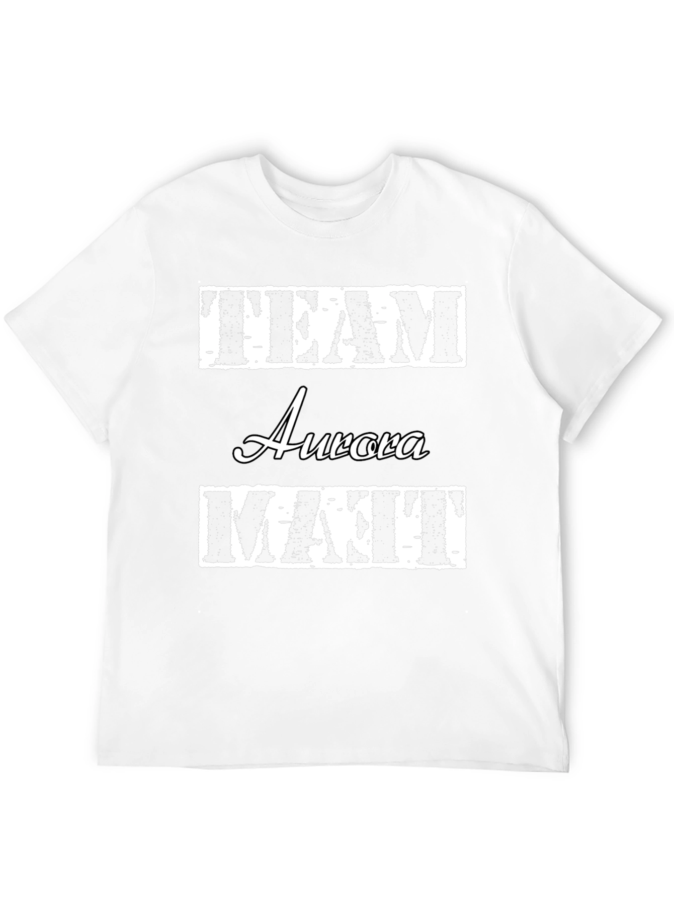 Team Aurora Matt T-Shirt Black Crew Neck Cotton