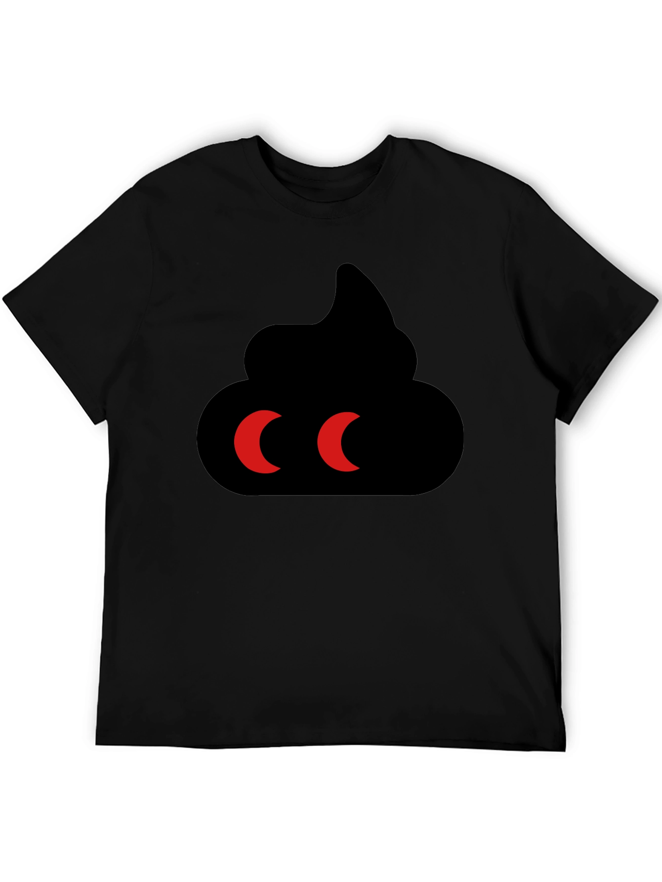 Funny Poop Emoji Graphic Tee - Black
