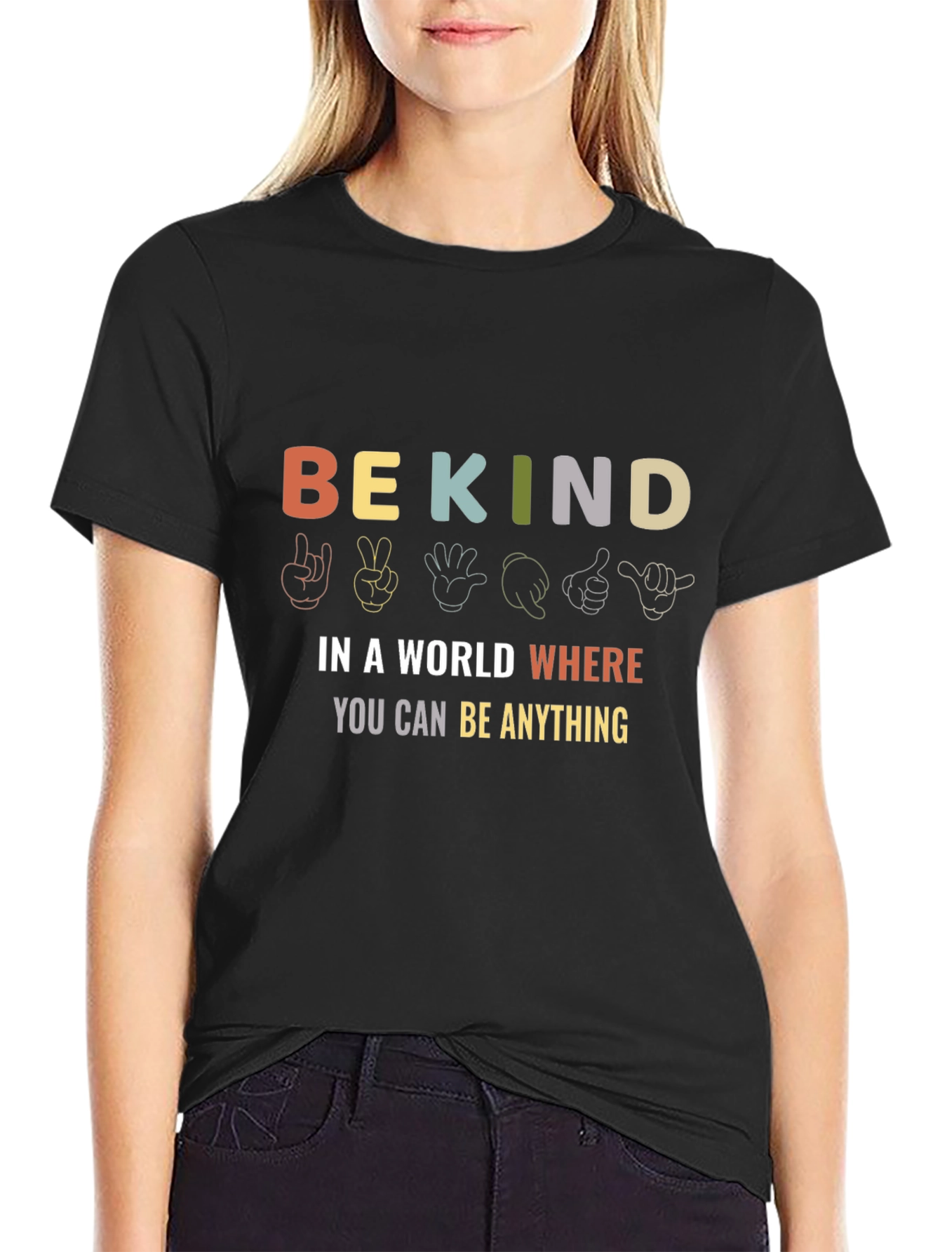 Be Kind Black Graphic T-Shirt