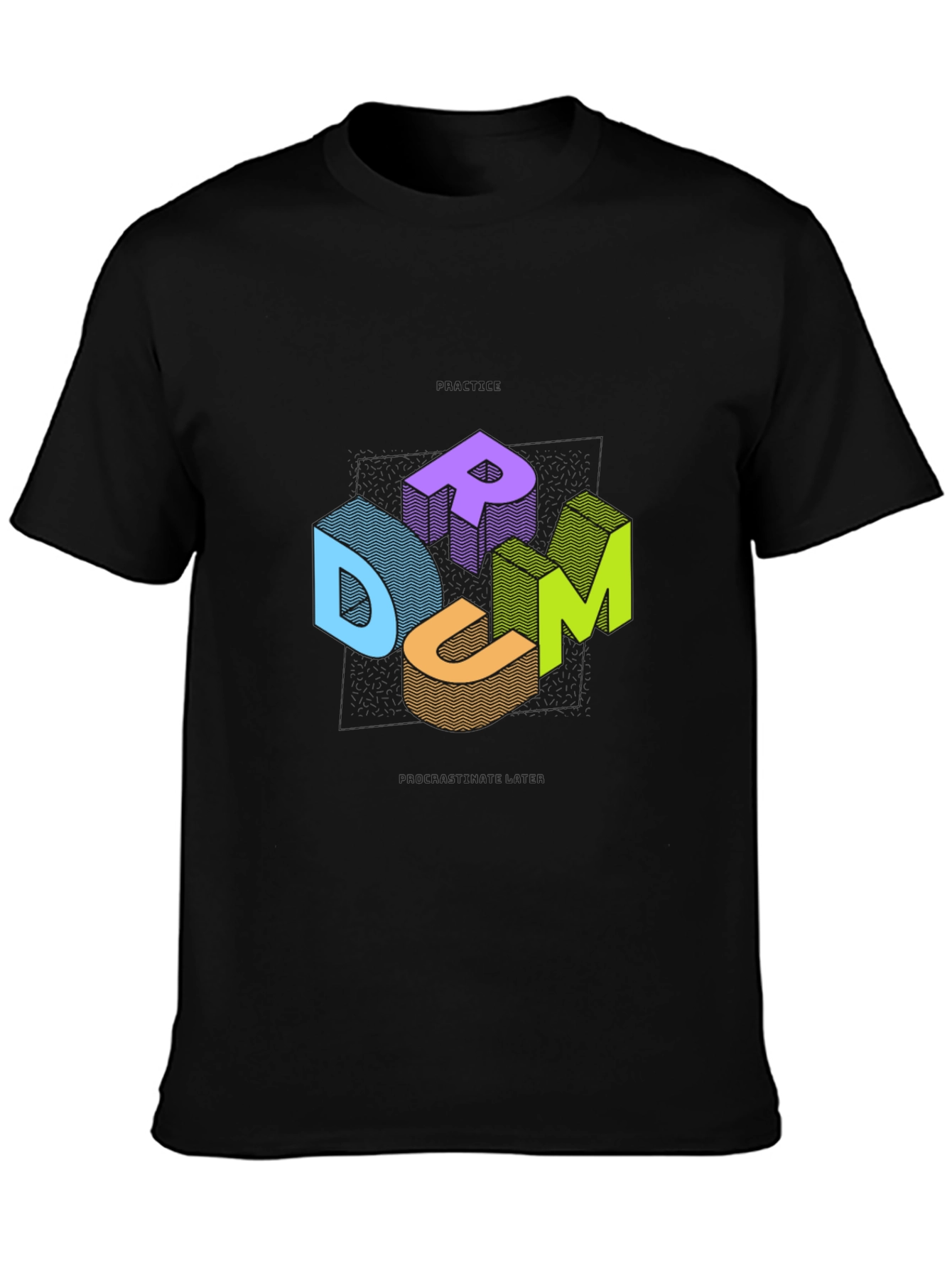 DRUM Graphic Tee - Black Cotton Casual T-Shirt