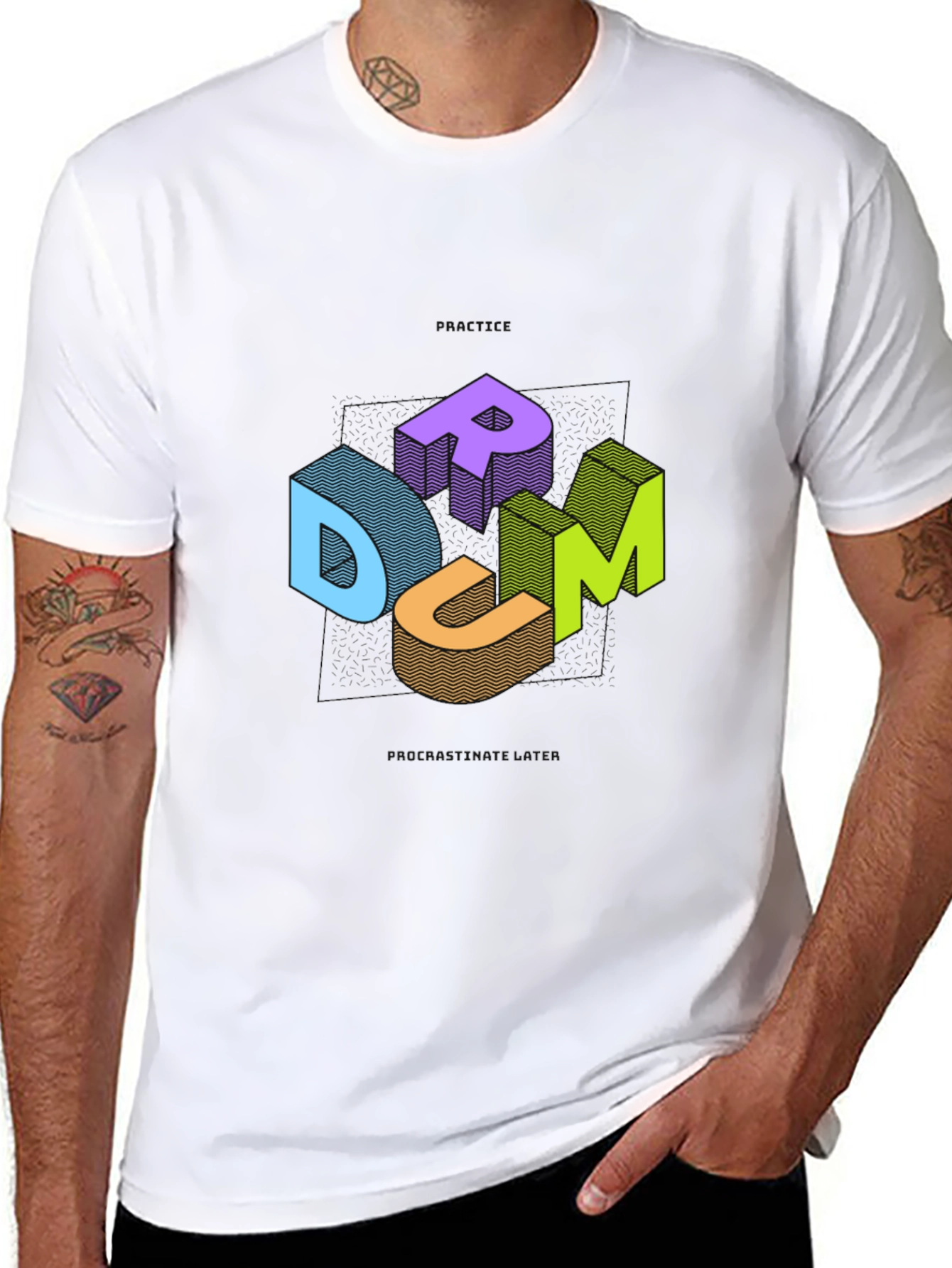 DRUM Graphic Tee - Black Cotton Casual T-Shirt