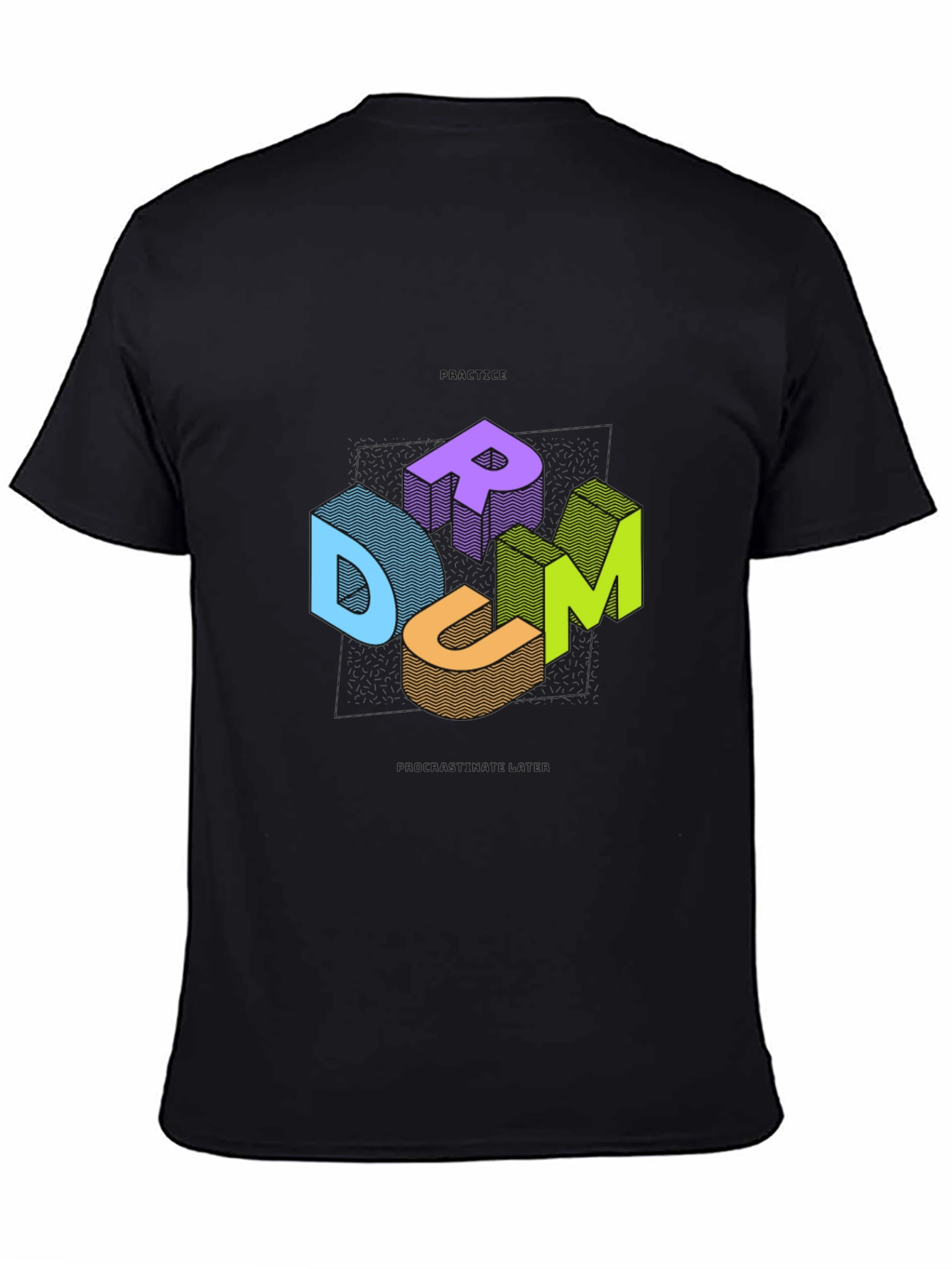 DRUM Graphic Tee - Black Cotton Casual T-Shirt