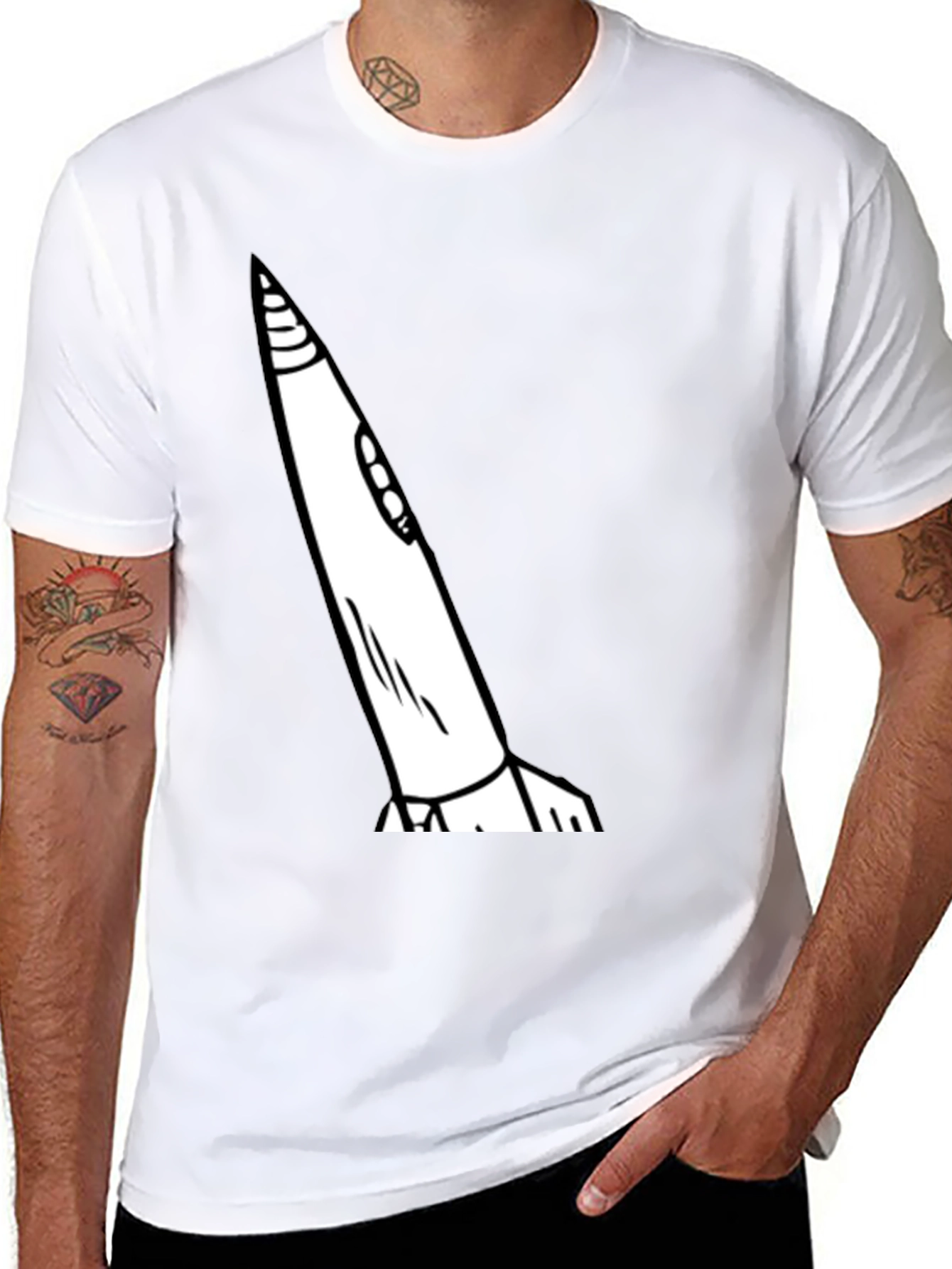 Rocket Graphic Tee - Mens Black T-Shirt