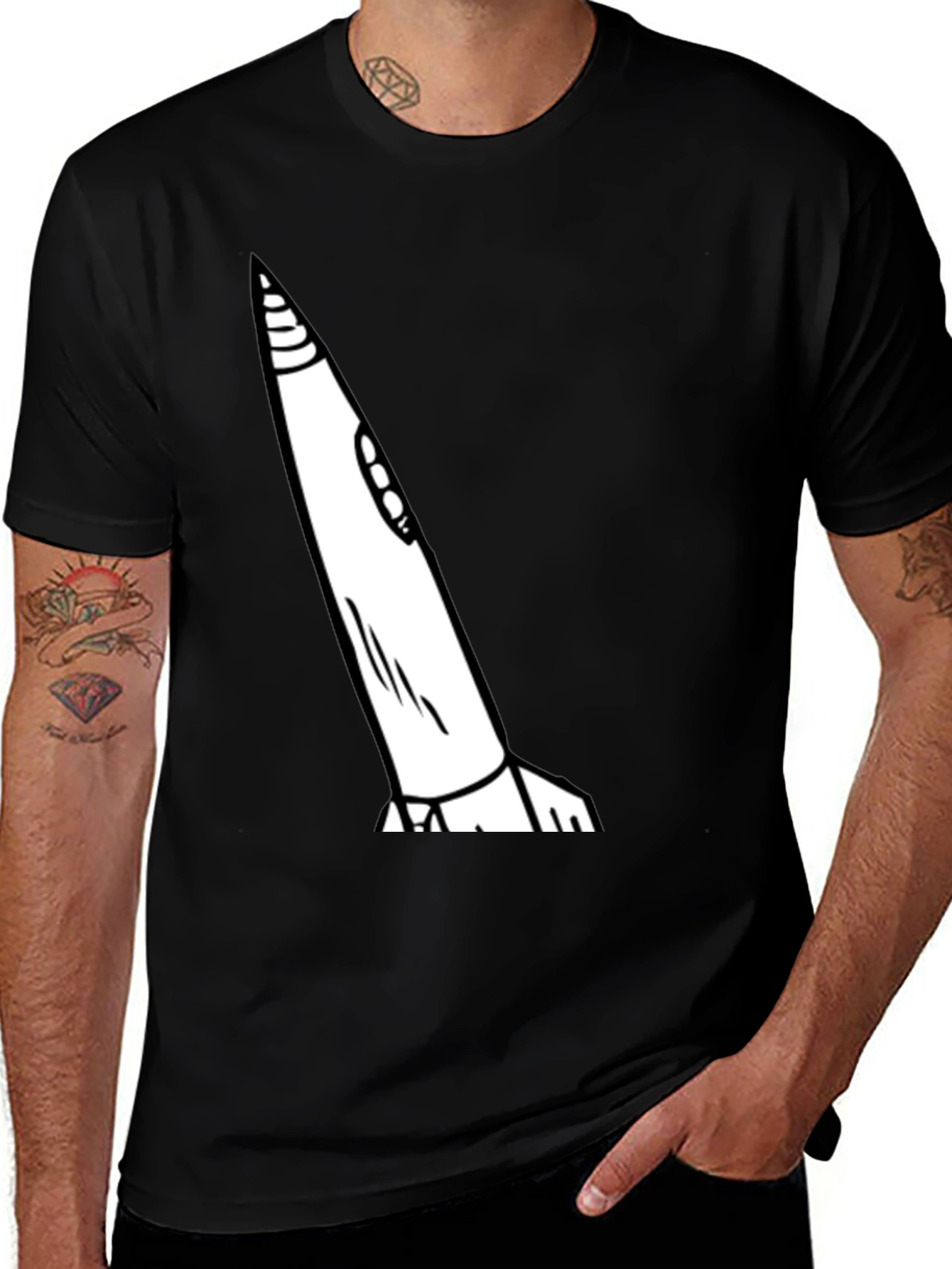 Rocket Graphic Tee - Mens Black T-Shirt