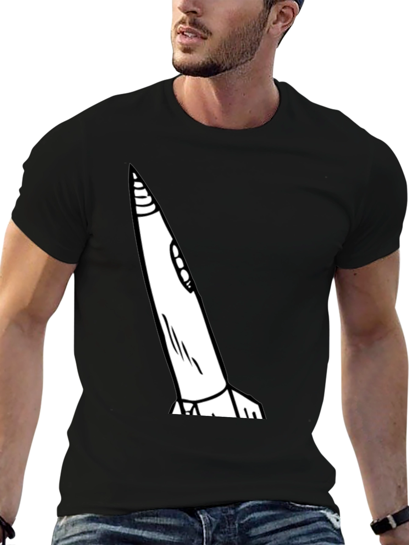 Rocket Graphic Tee - Mens Black T-Shirt