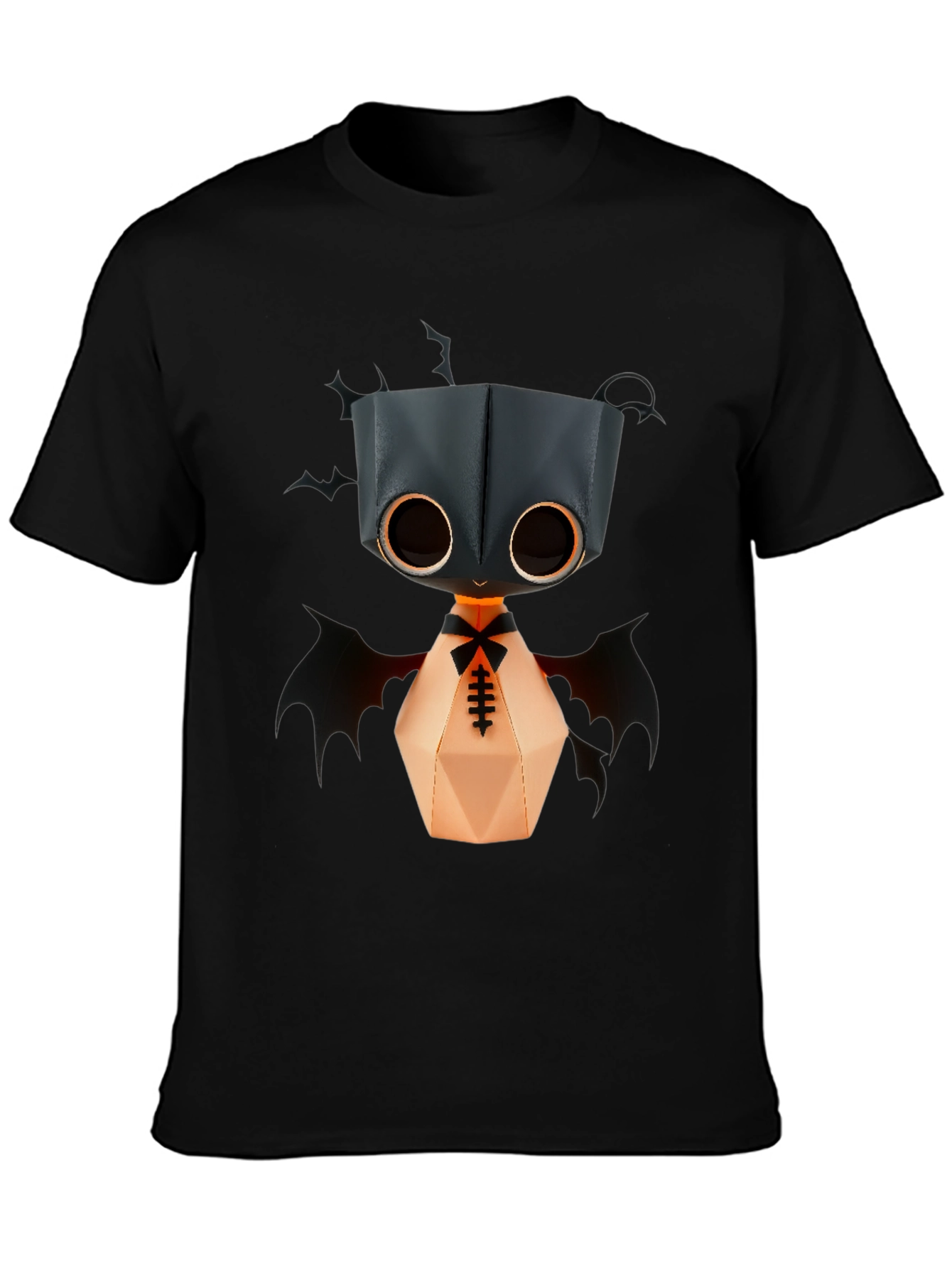 Cute Bat Monster Graphic Tee - Unisex Black T-Shirt