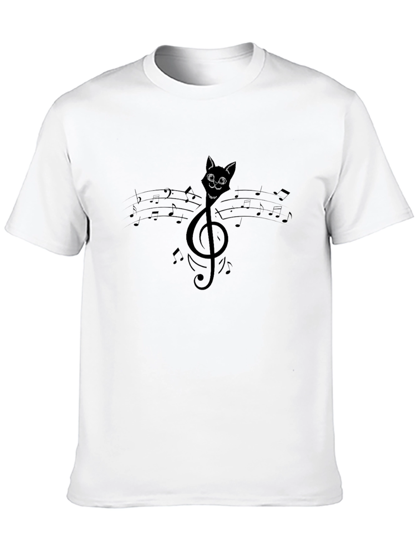 Musical Cat T-Shirt - Treble Clef Cat