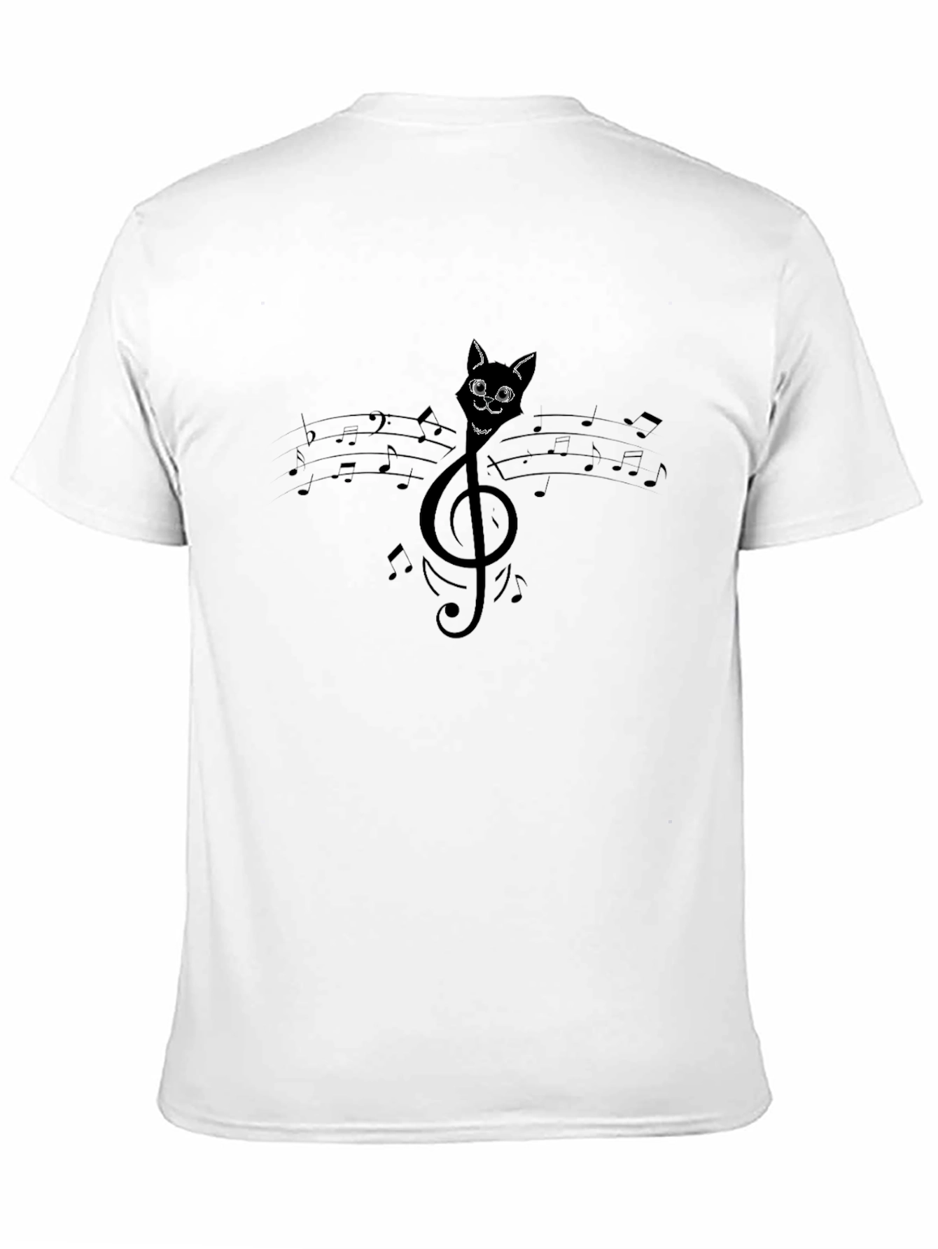 Musical Cat T-Shirt - Treble Clef Cat