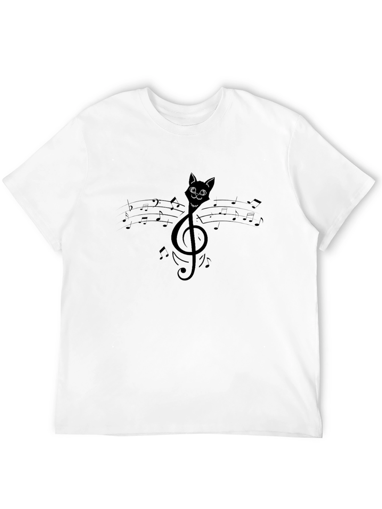 Musical Cat T-Shirt - Treble Clef Cat