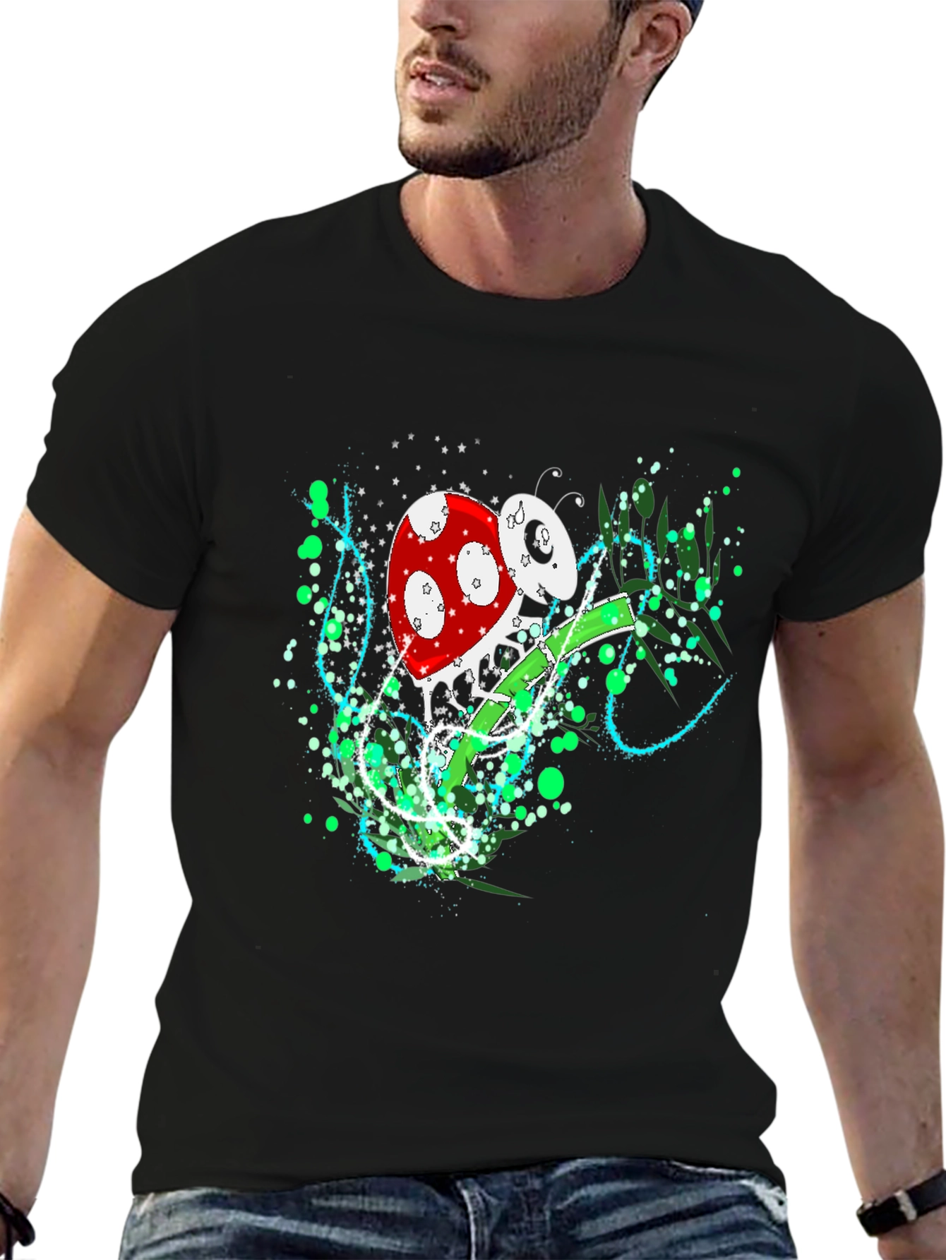 Bug on Grass Black Tee