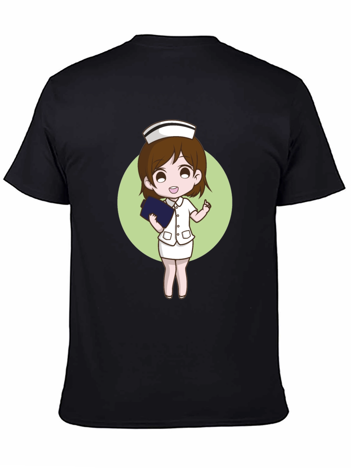 Nurse Cartoon Graphic Black T-Shirt