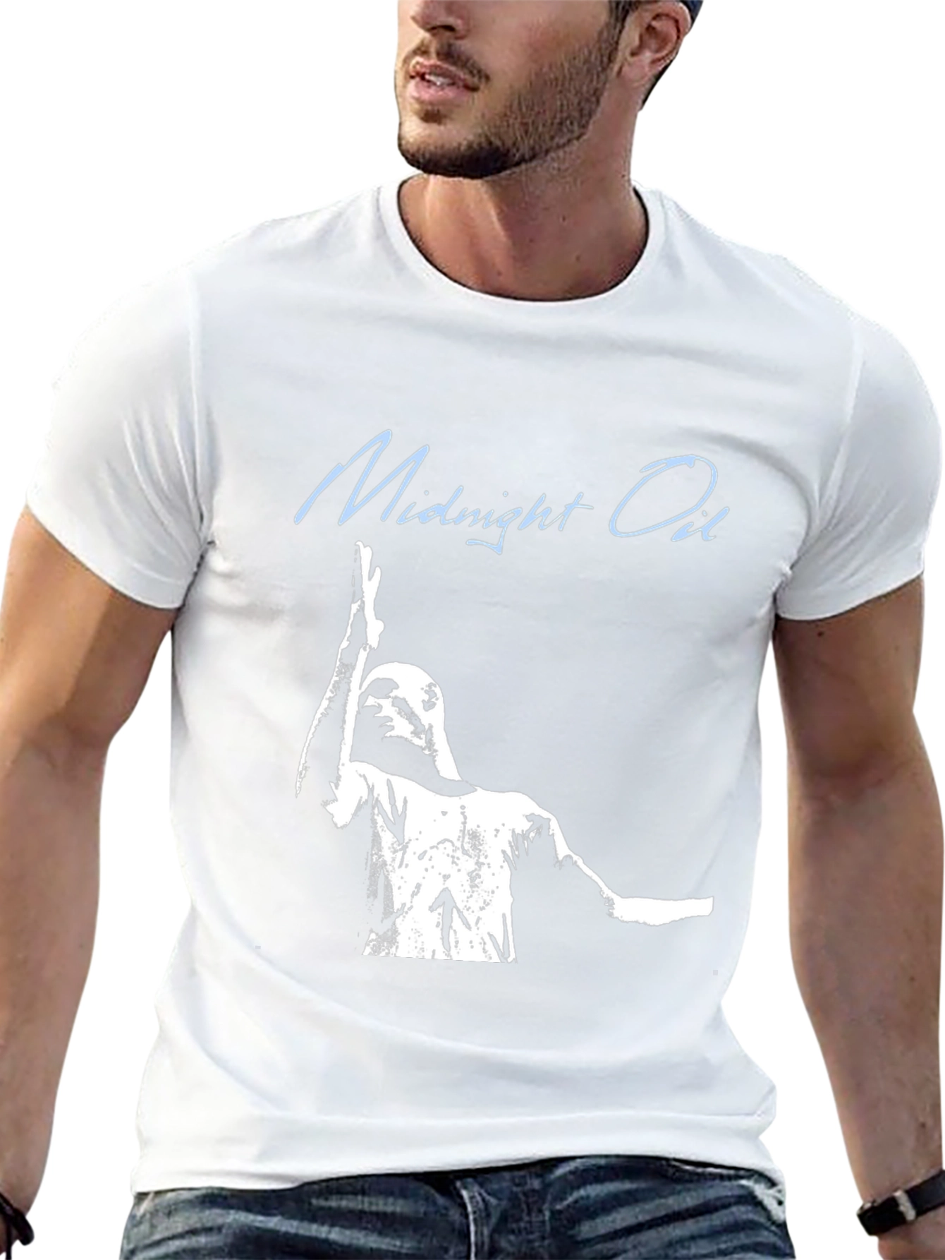Midnight Oil Band Tee - Black Cotton Graphic T-Shirt