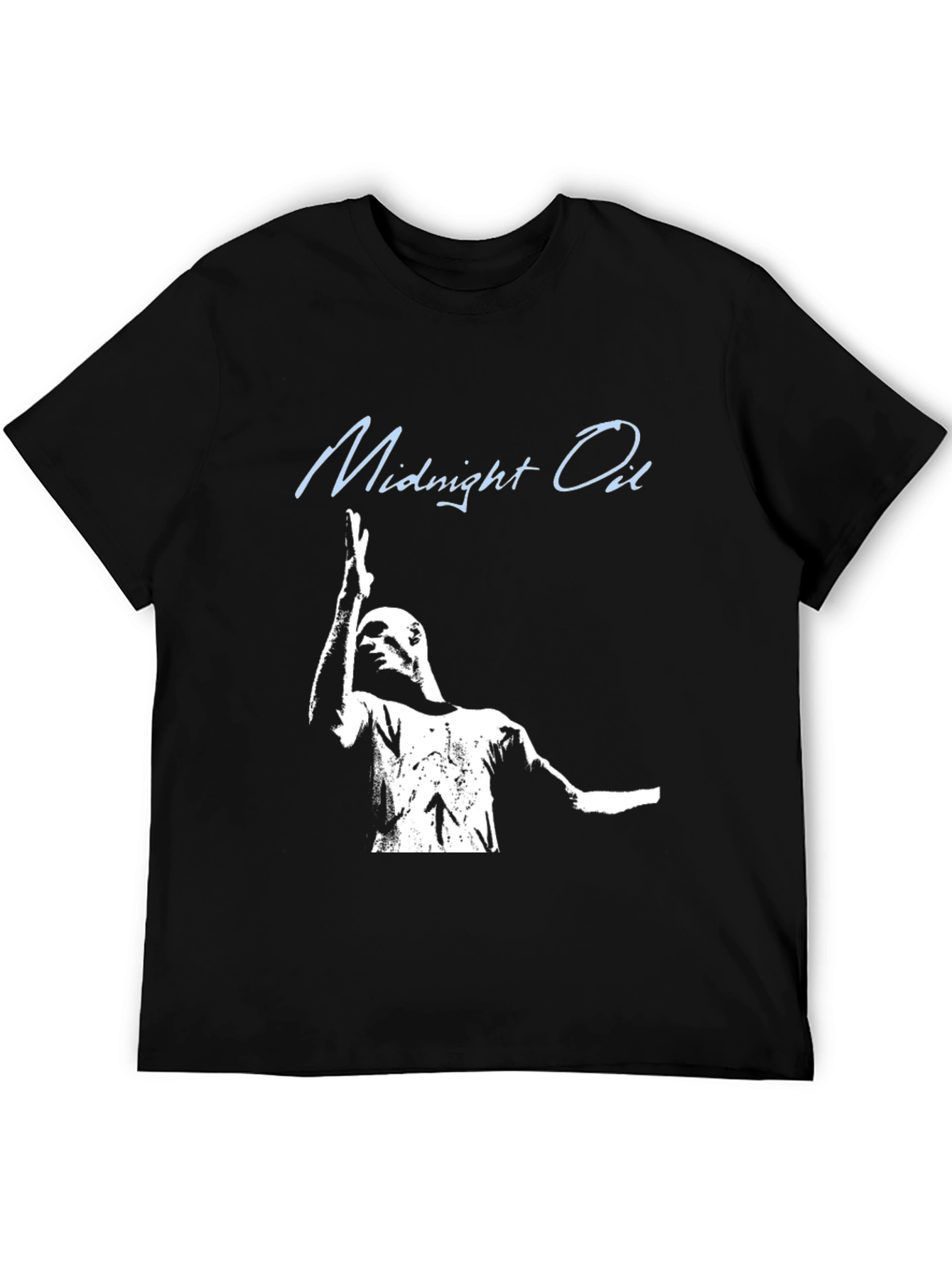 Midnight Oil Band Tee - Black Cotton Graphic T-Shirt