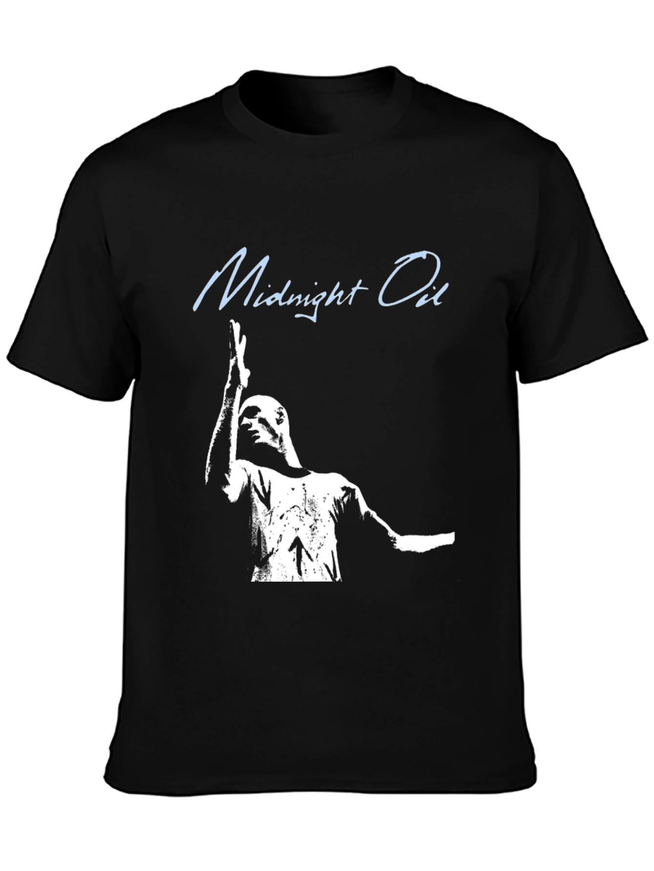 Midnight Oil Band Tee - Black Cotton Graphic T-Shirt