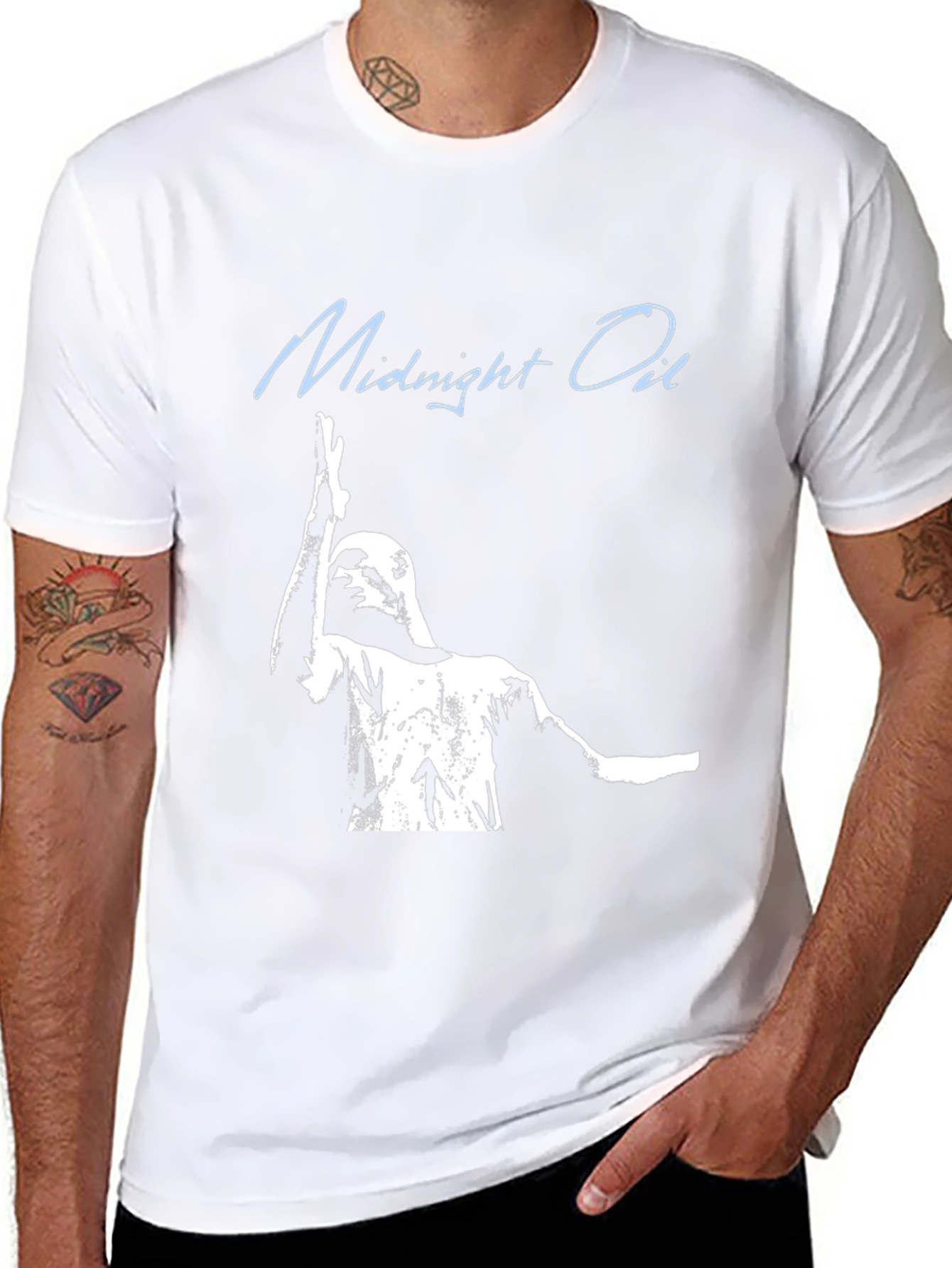 Midnight Oil Band Tee - Black Cotton Graphic T-Shirt