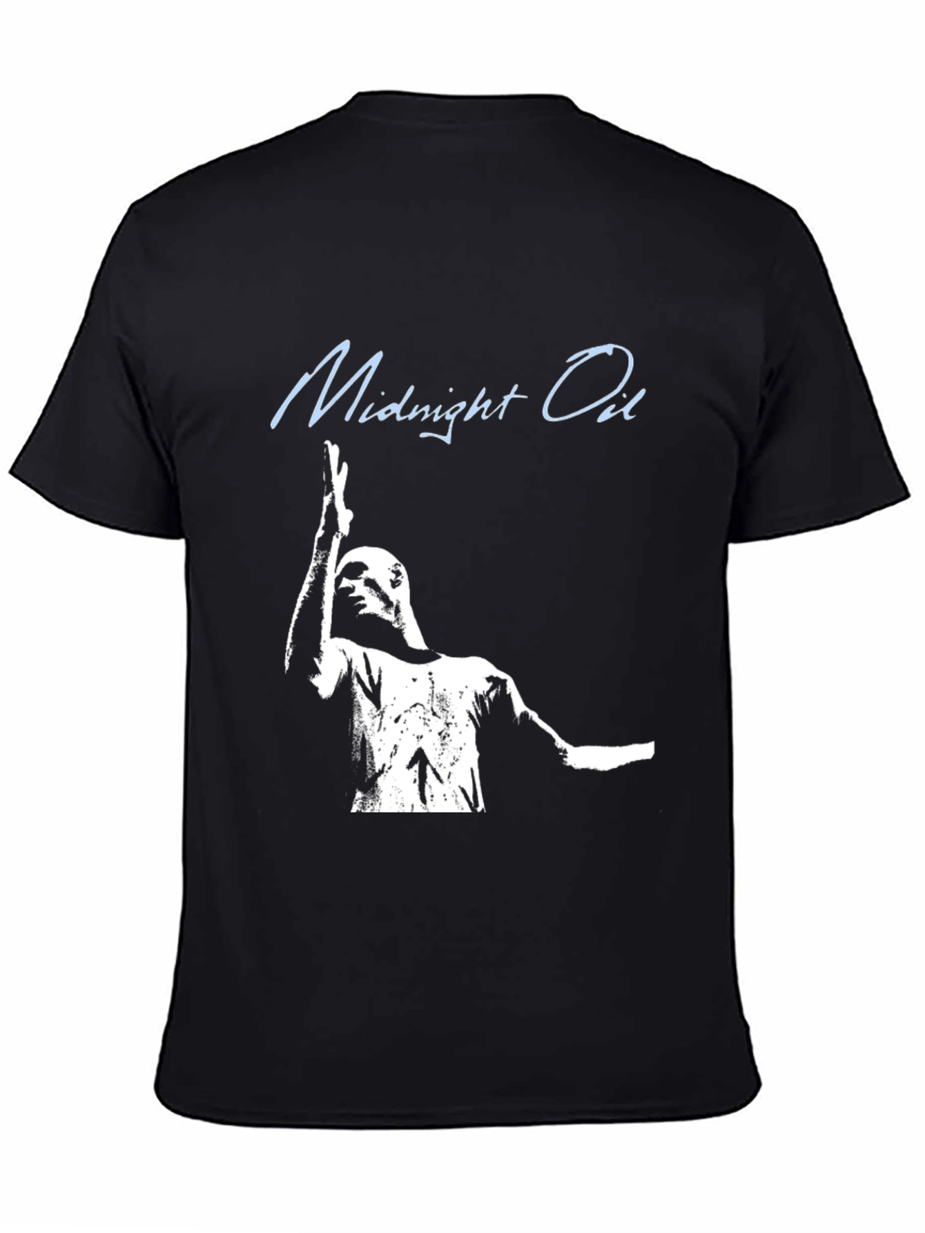 Midnight Oil Band Tee - Black Cotton Graphic T-Shirt