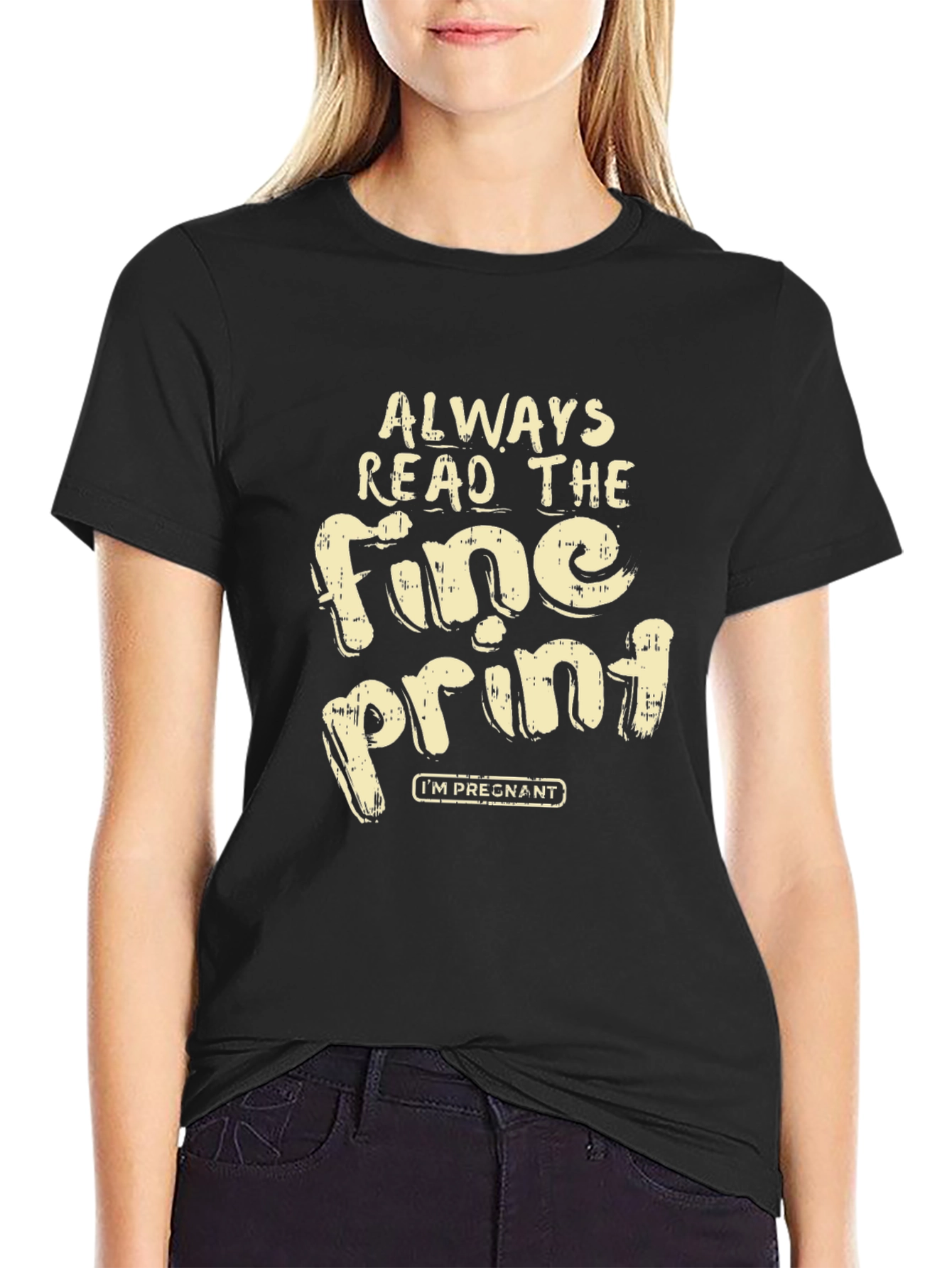 Funny Pregnancy Announcement Shirt - Fine Print