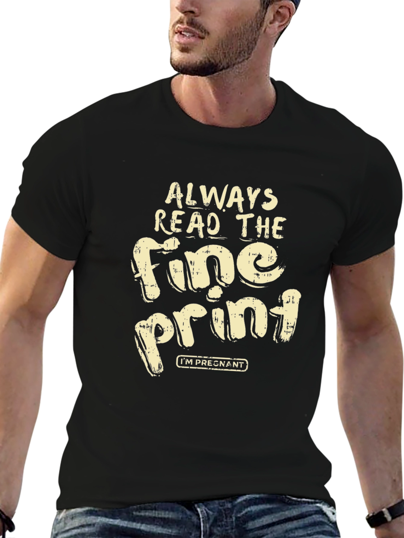 Funny Pregnancy Announcement Shirt - Fine Print
