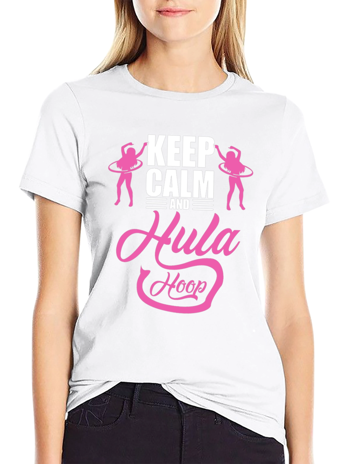 Keep Calm Hula Hoop Graphic T-Shirt
