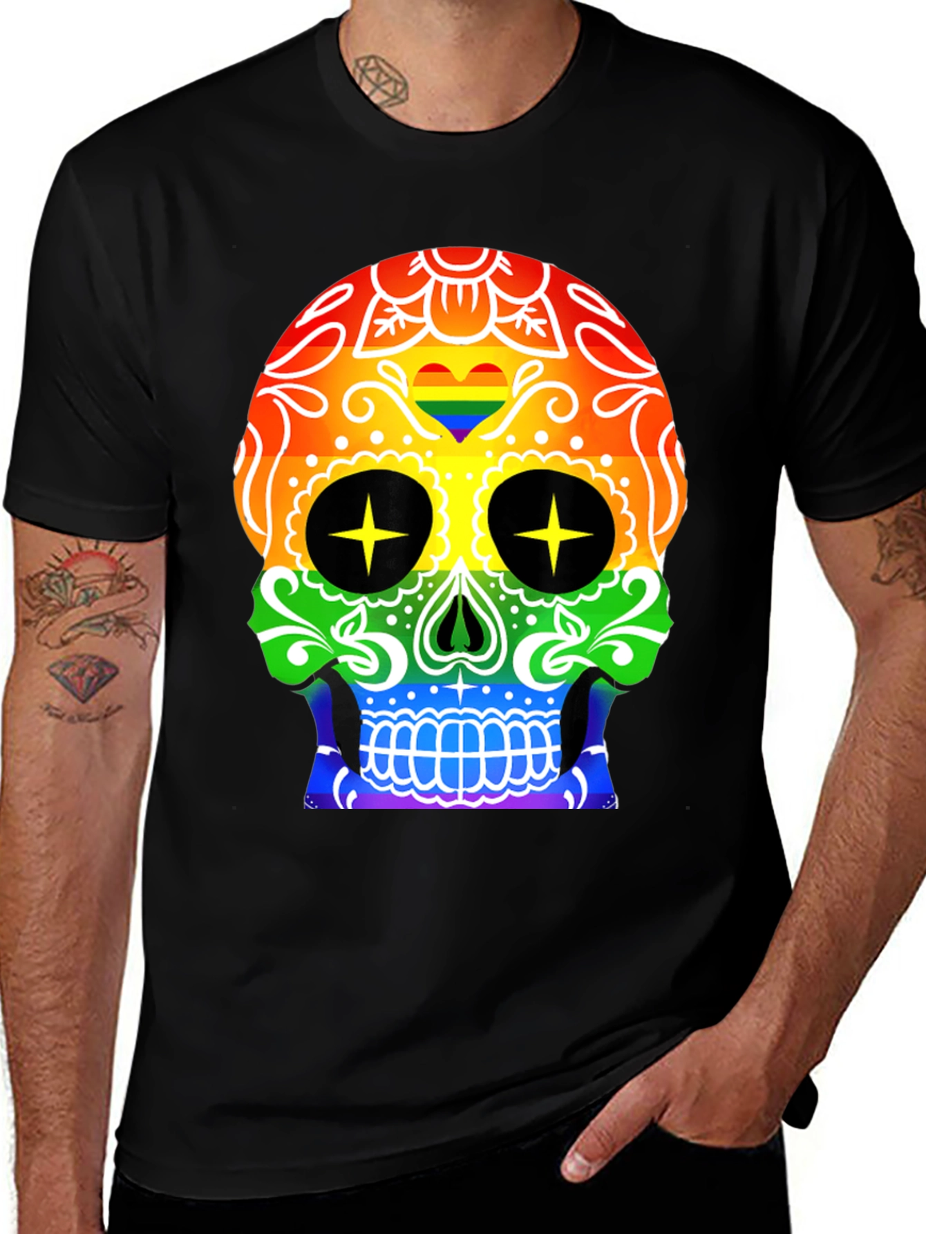Rainbow Skull T-Shirt - Prideful & Fun