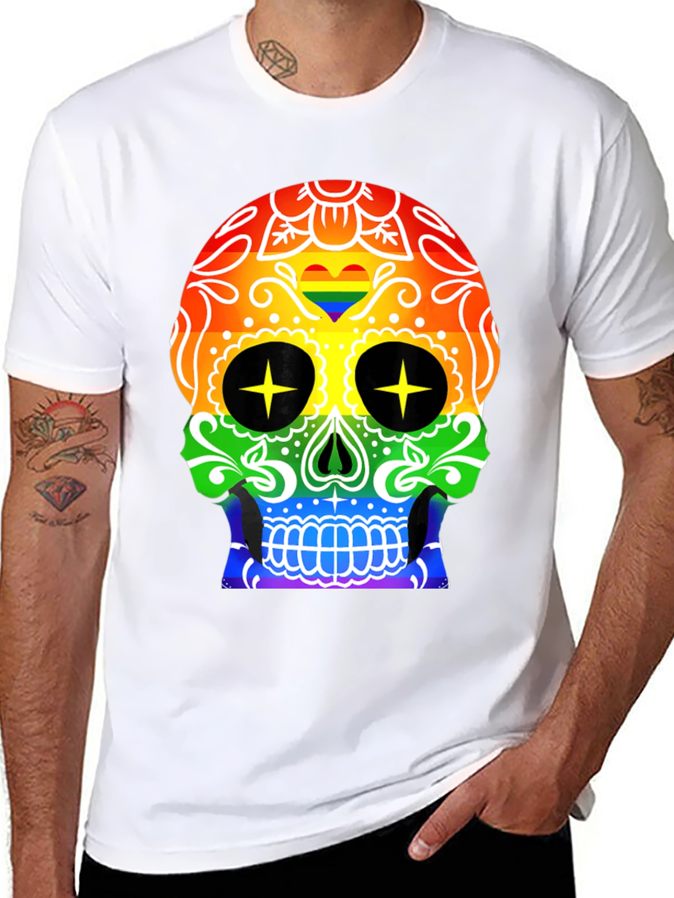 Rainbow Skull T-Shirt - Prideful & Fun