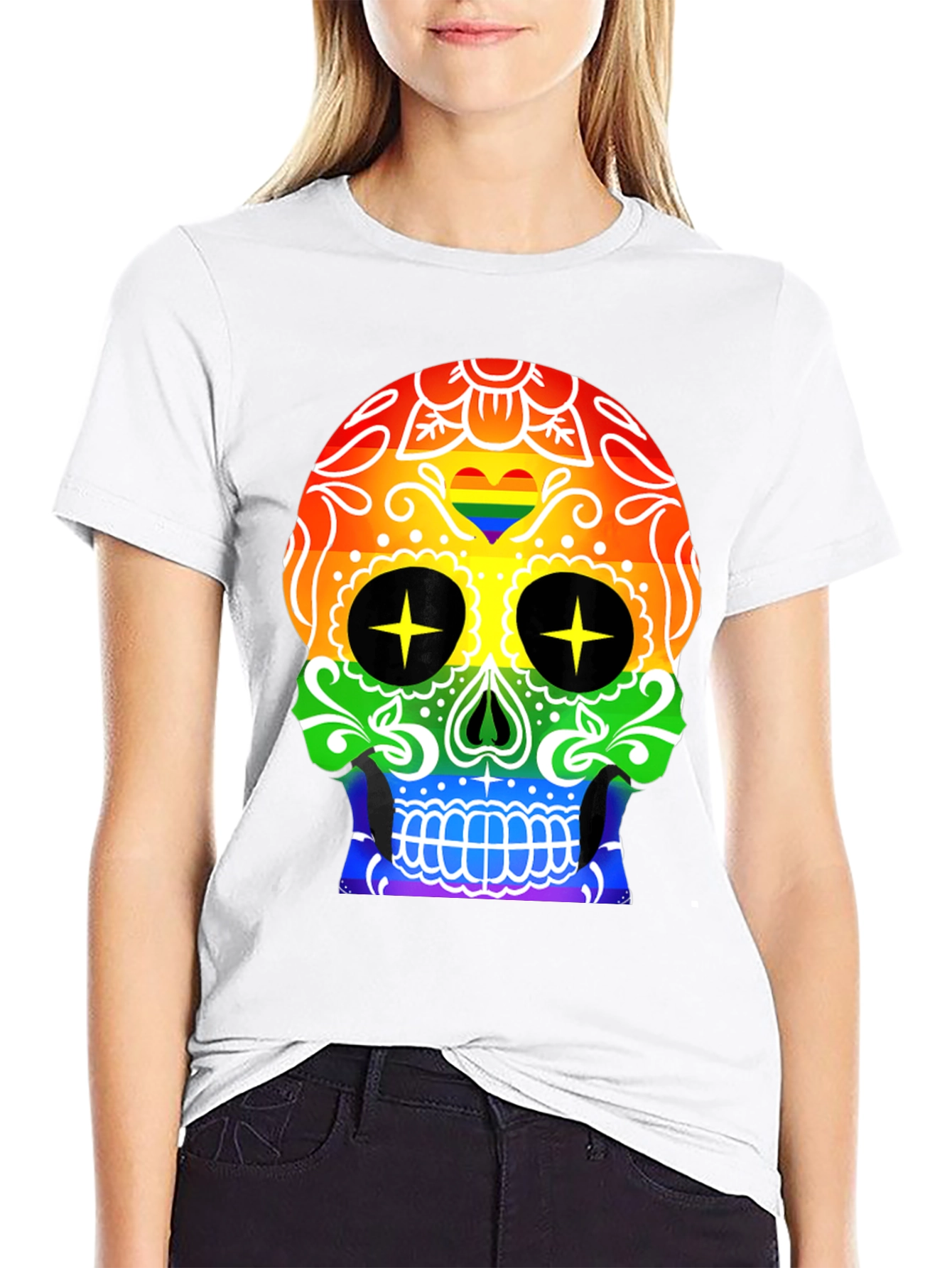 Rainbow Skull T-Shirt - Prideful & Fun