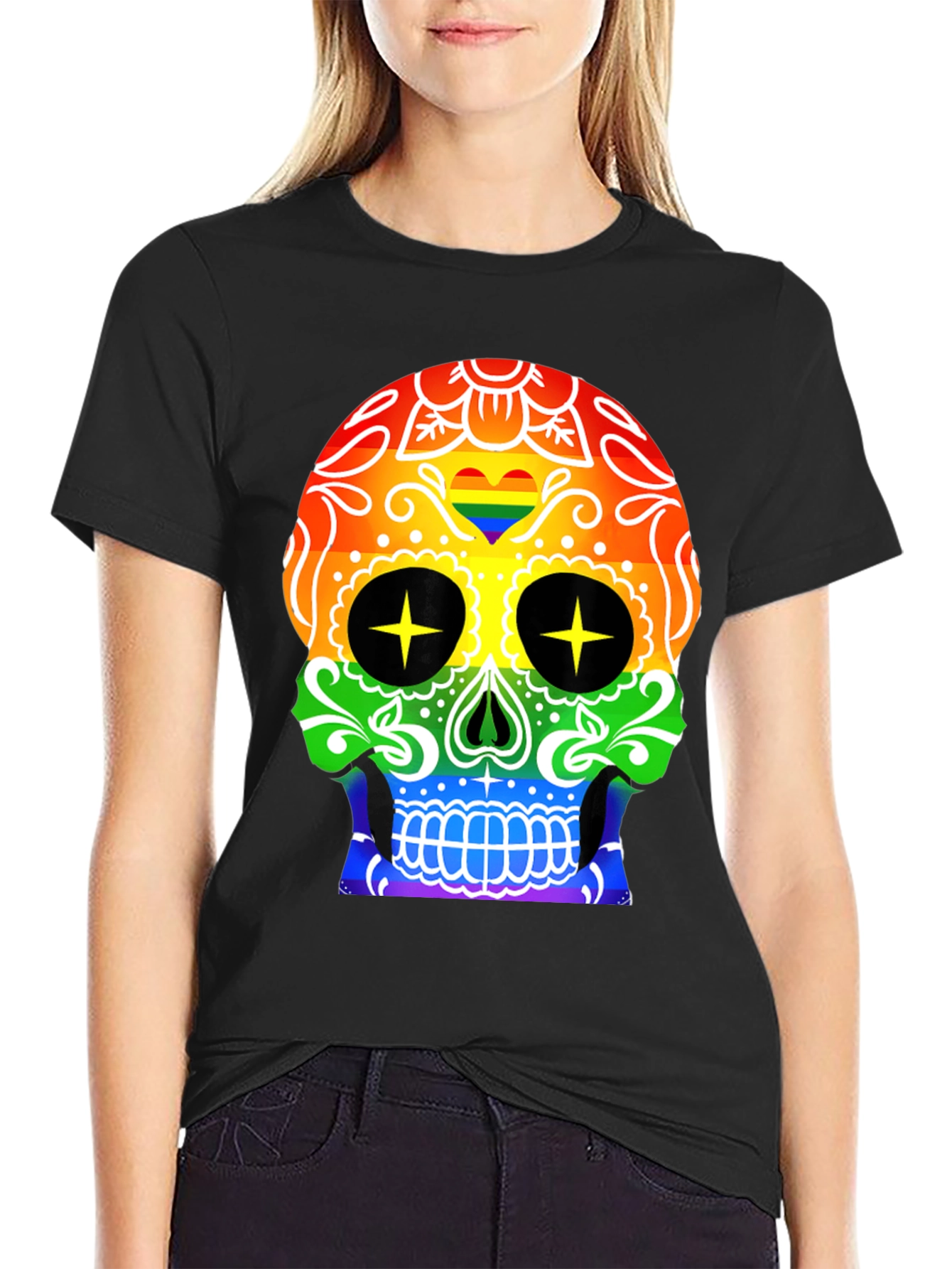 Rainbow Skull T-Shirt - Prideful & Fun