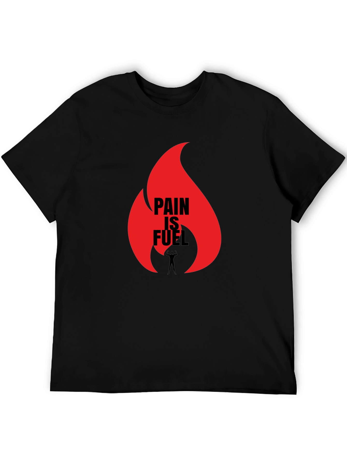 Pain is Fuel Graphic Black T-Shirt