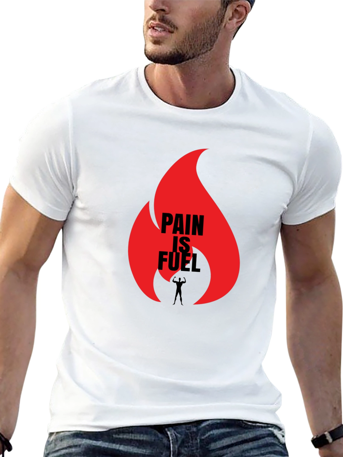 Pain is Fuel Graphic Black T-Shirt