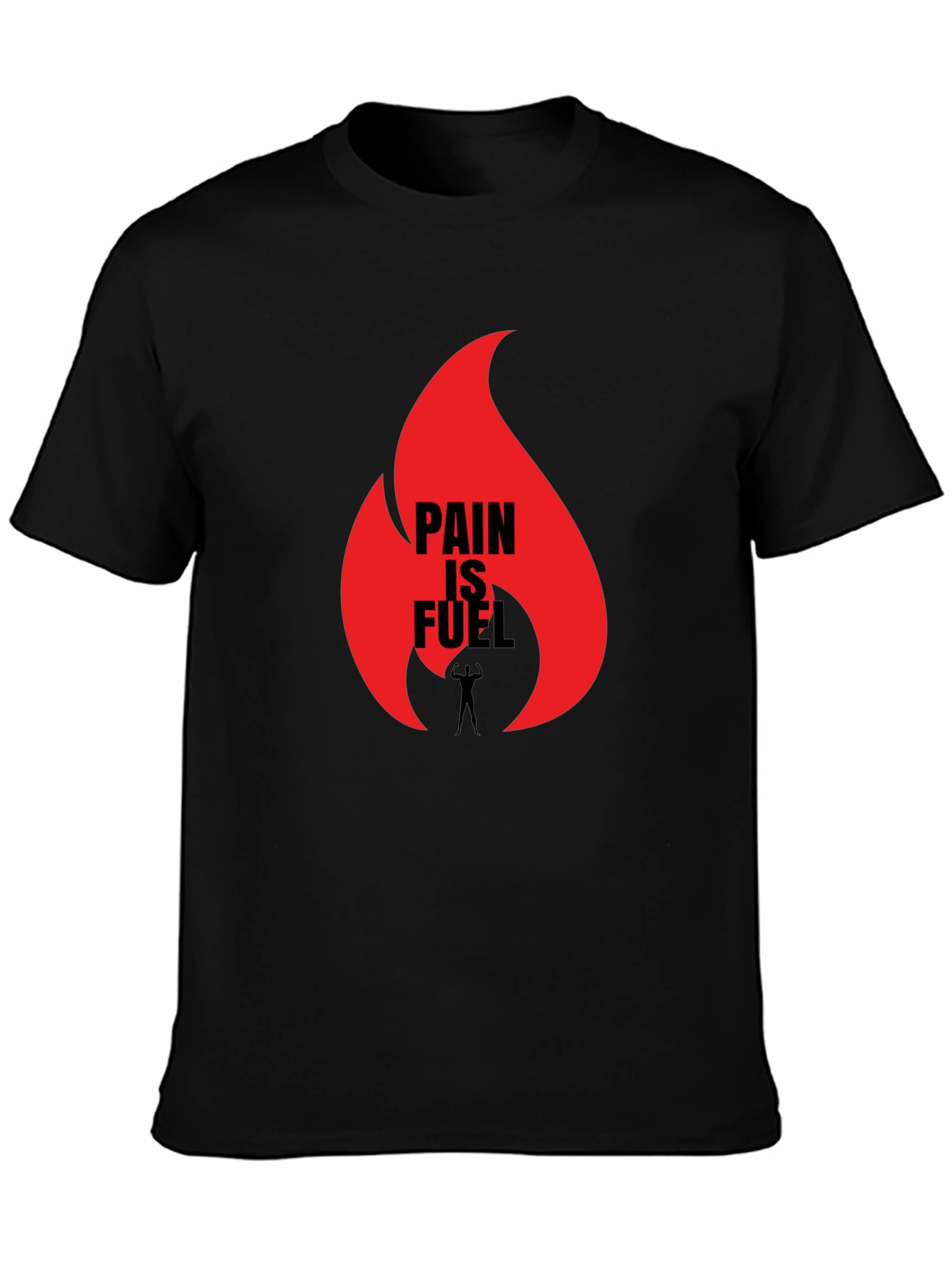 Pain is Fuel Graphic Black T-Shirt