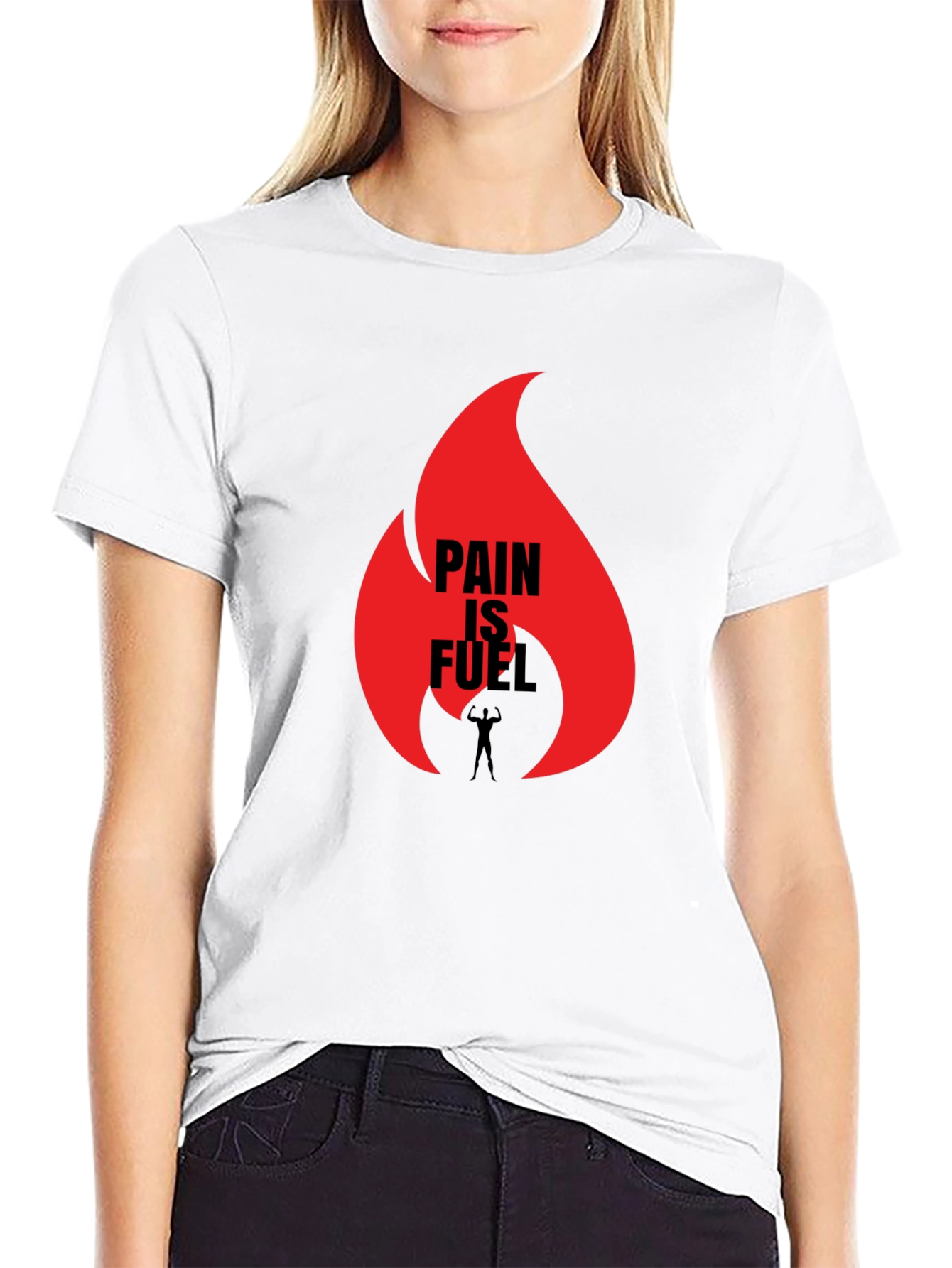 Pain is Fuel Graphic Black T-Shirt