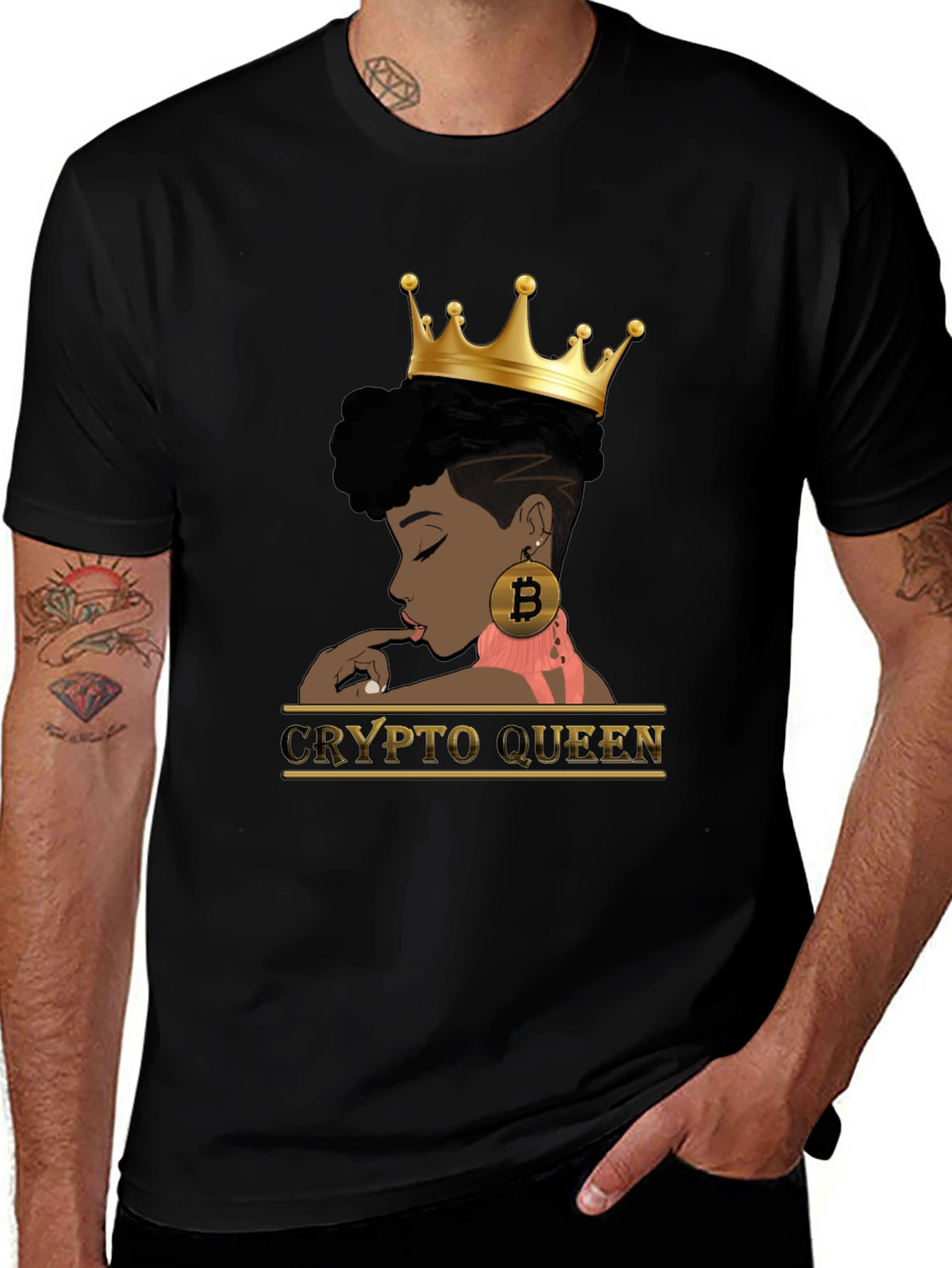 Crypto Queen Black Graphic T-Shirt