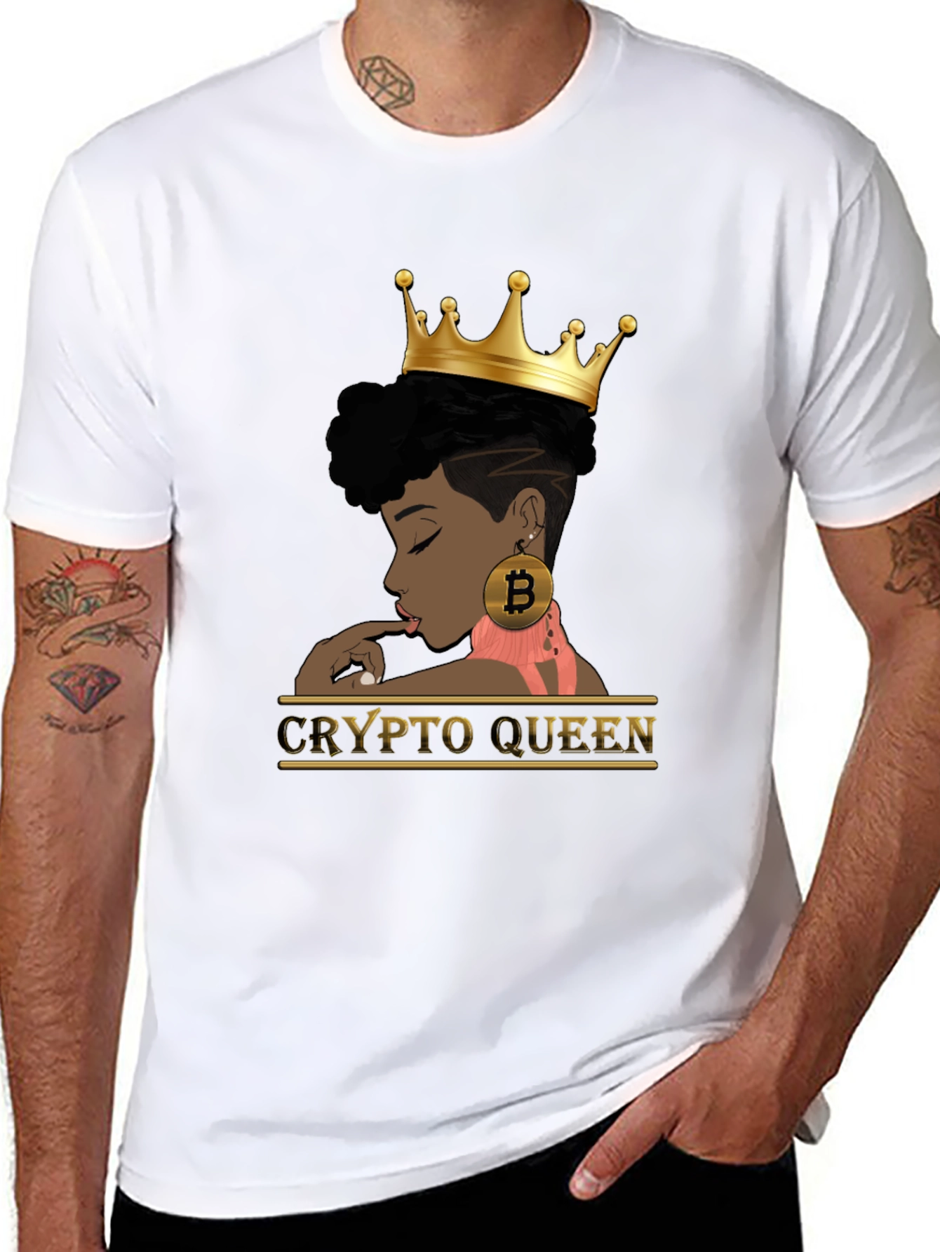Crypto Queen Black Graphic T-Shirt