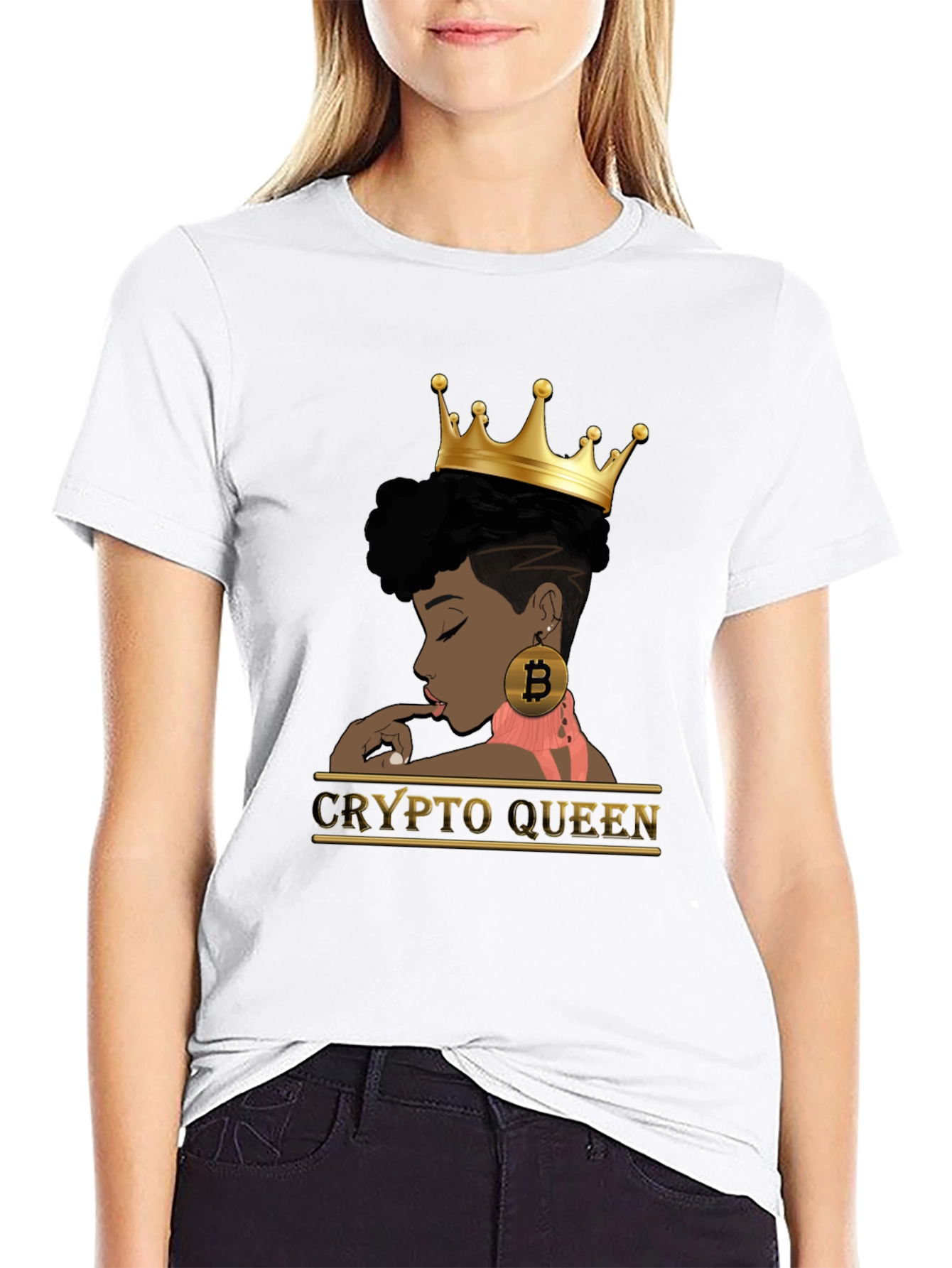 Crypto Queen Black Graphic T-Shirt