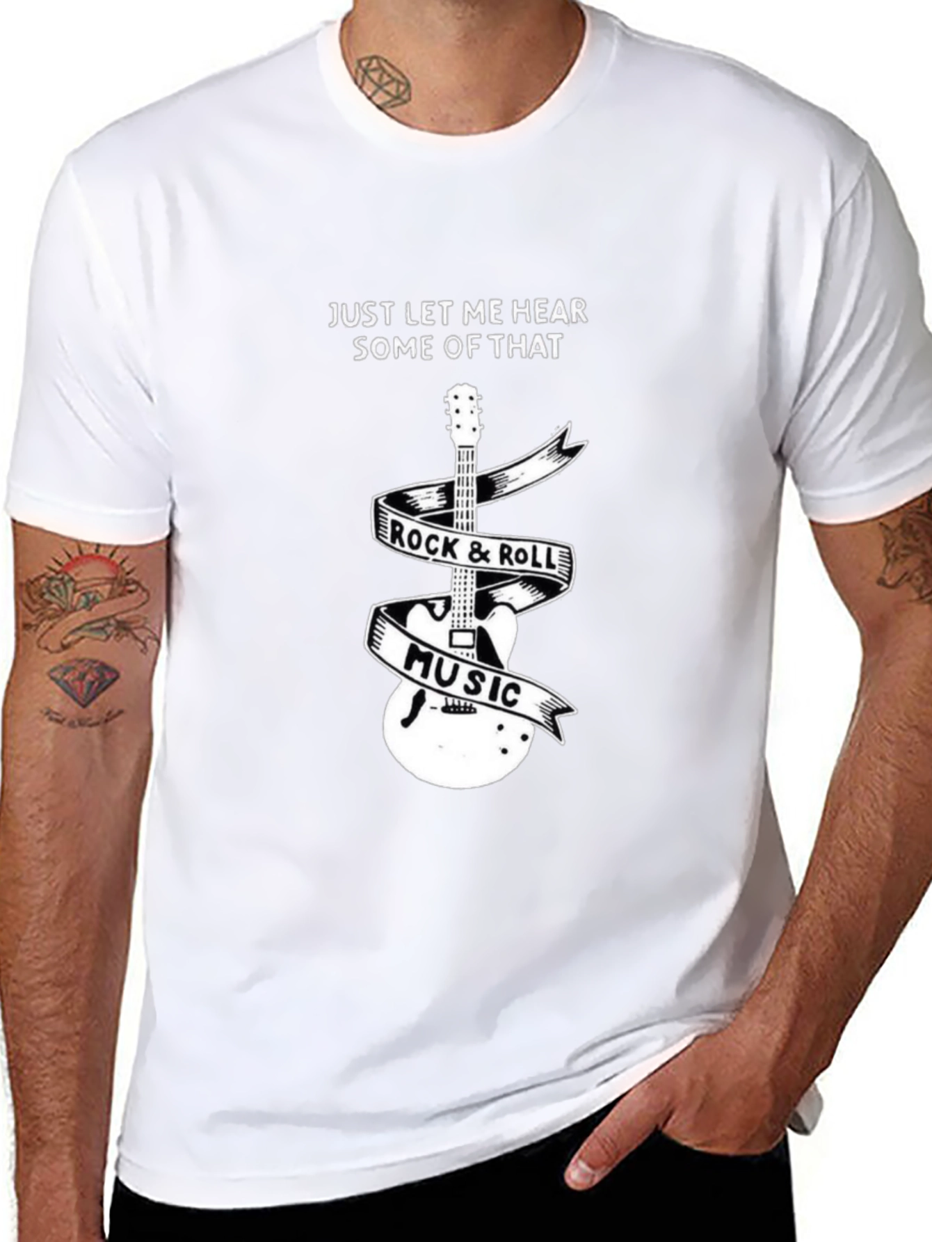 Rock & Roll Music Guitar Graphic Tee