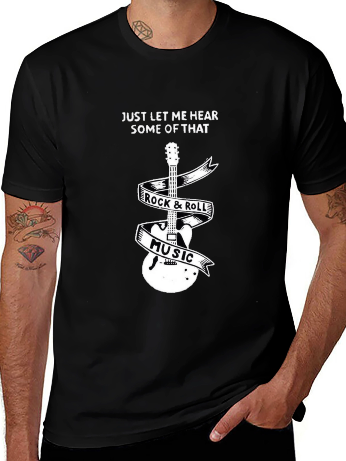Rock & Roll Music Guitar Graphic Tee
